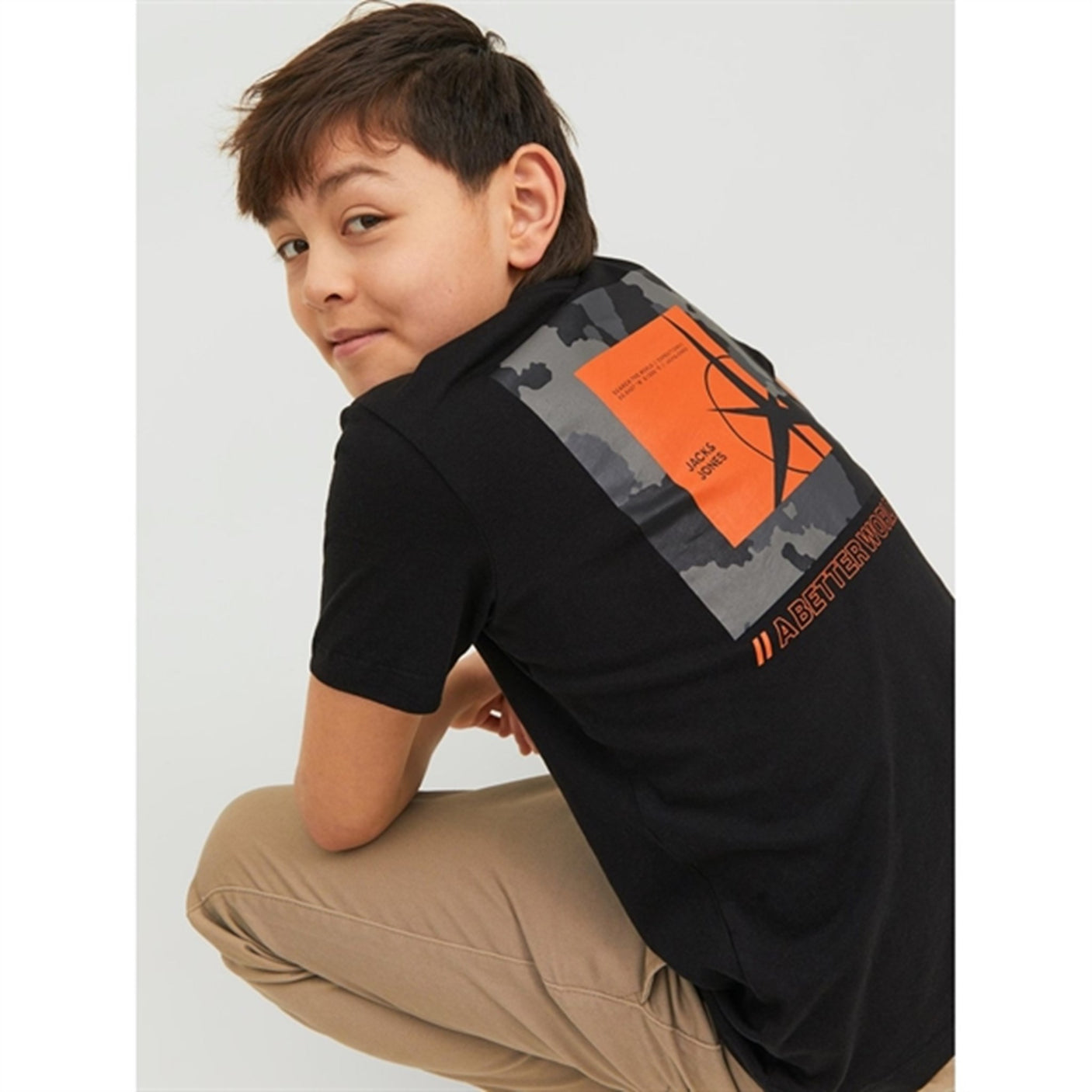 Jack & Jones Junior Black Filo T-Shirt