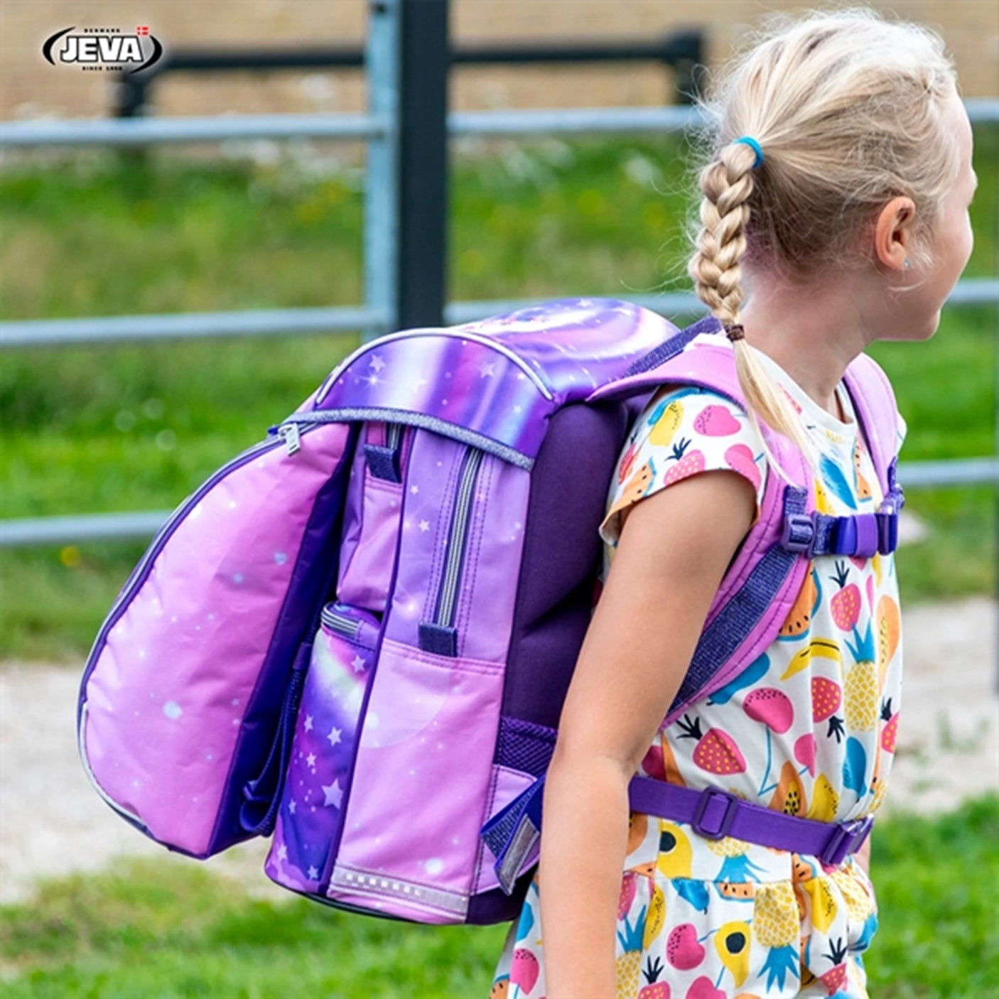 JEVA Intermediate Skoletaske Unicorn Friends