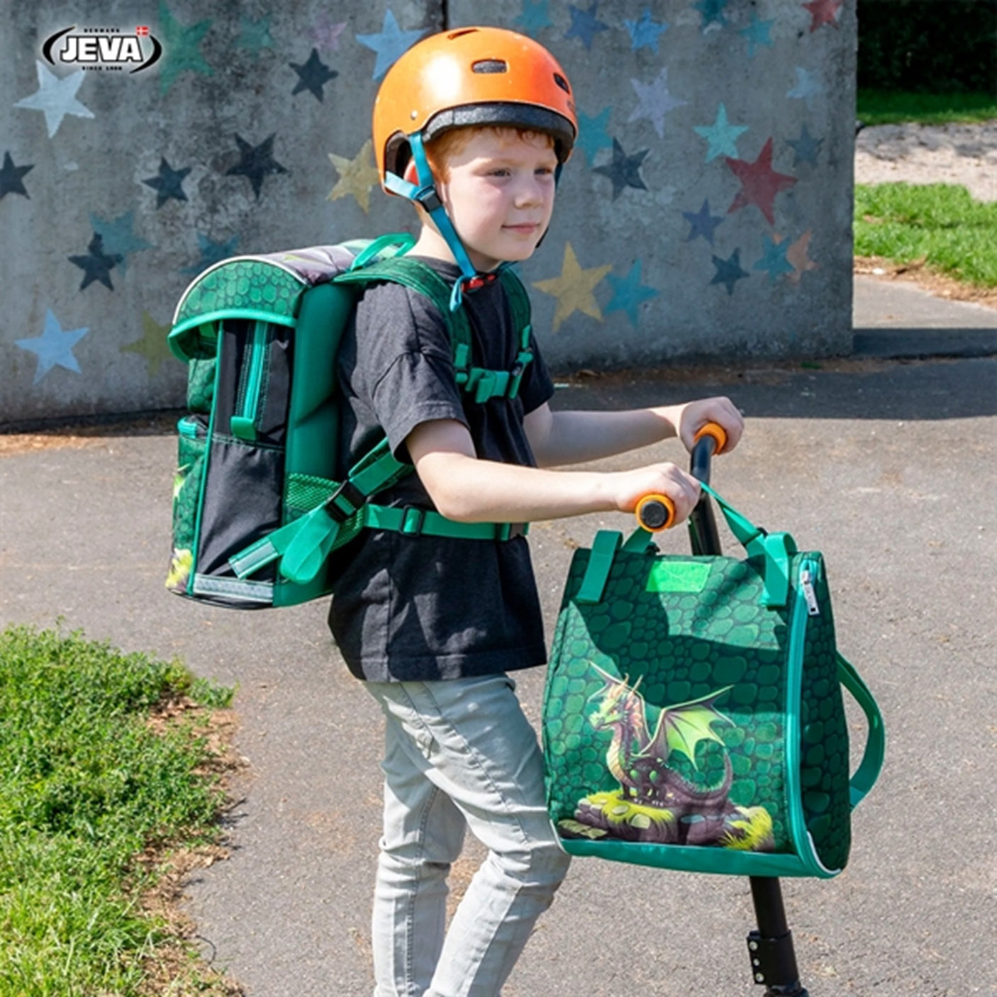 JEVA Intermediate Skoletaske Dragon Draco