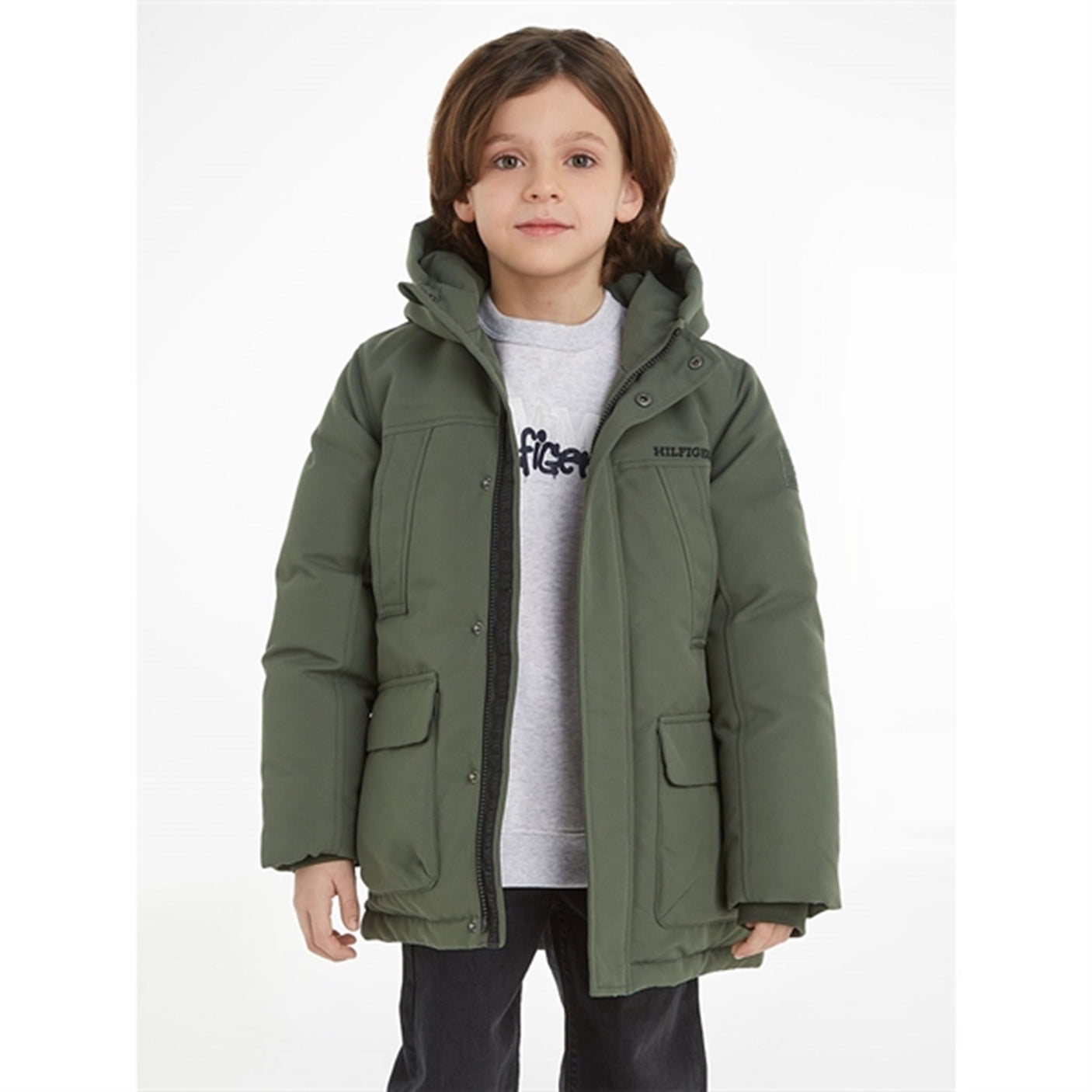 Tommy Hilfiger Tech Parka Jacket Olive Green