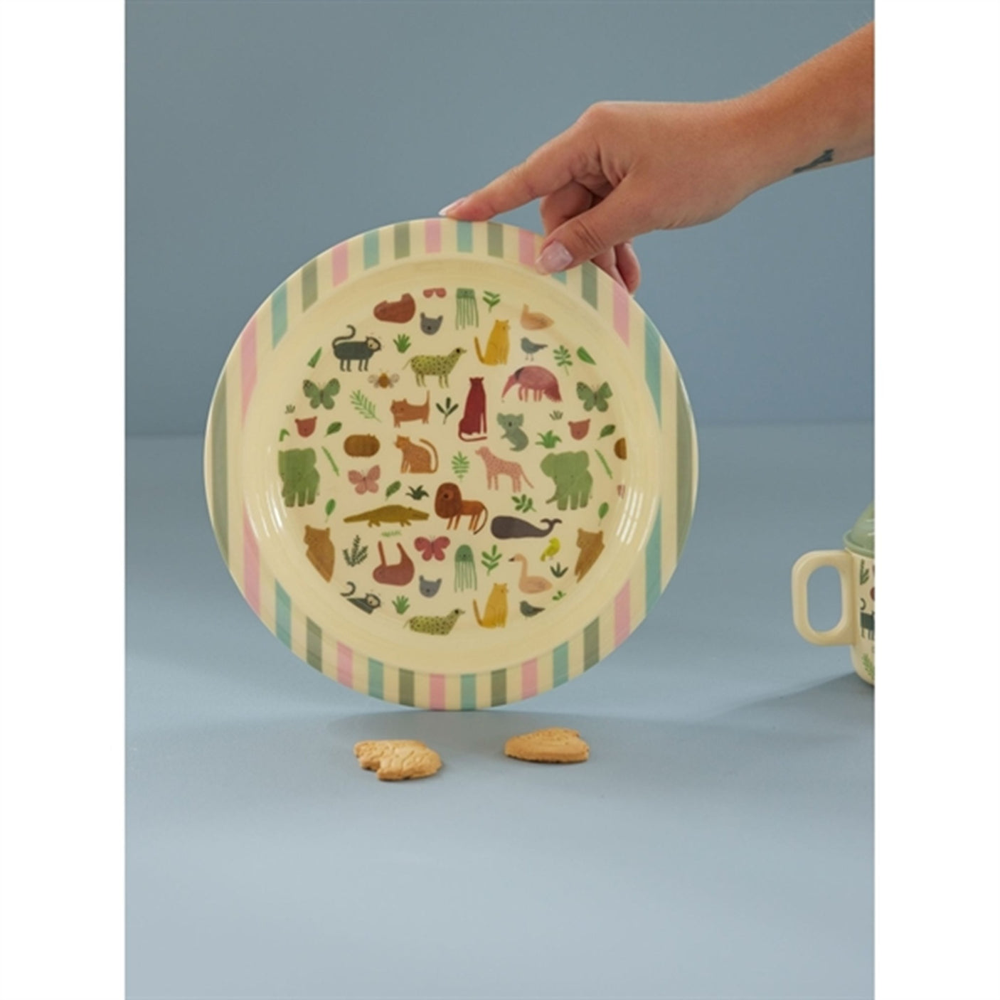 RICE Sweet Jungle Print Melamine Childrens Plate