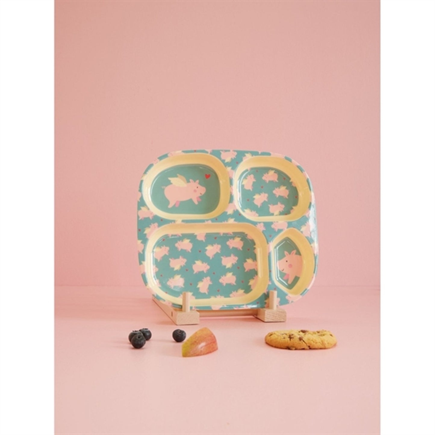 RICE Flying Pig Melamine Childrens Plate with 4 Rooms 2