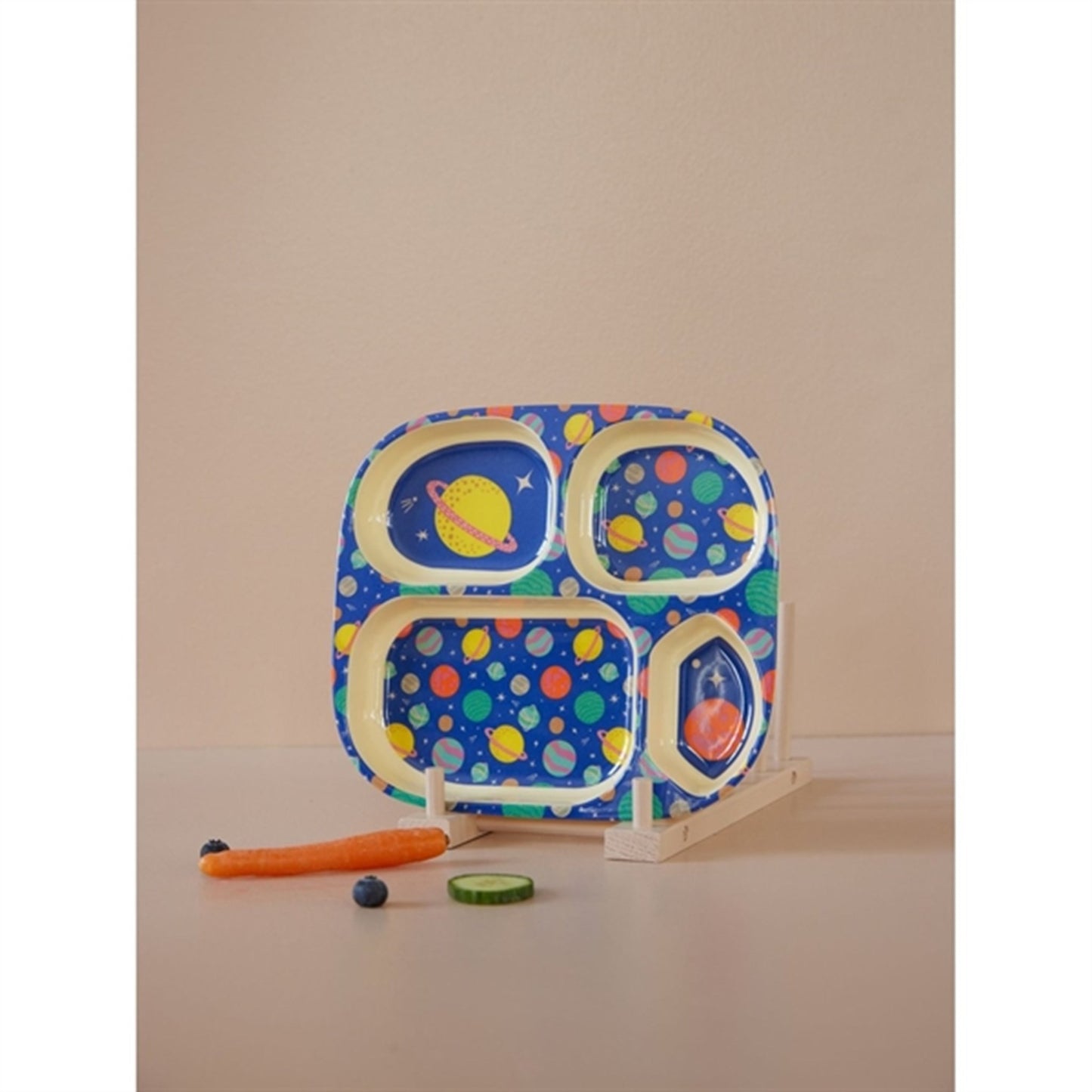 RICE Galaxy Melamine Childrens Plate with 4 Rooms