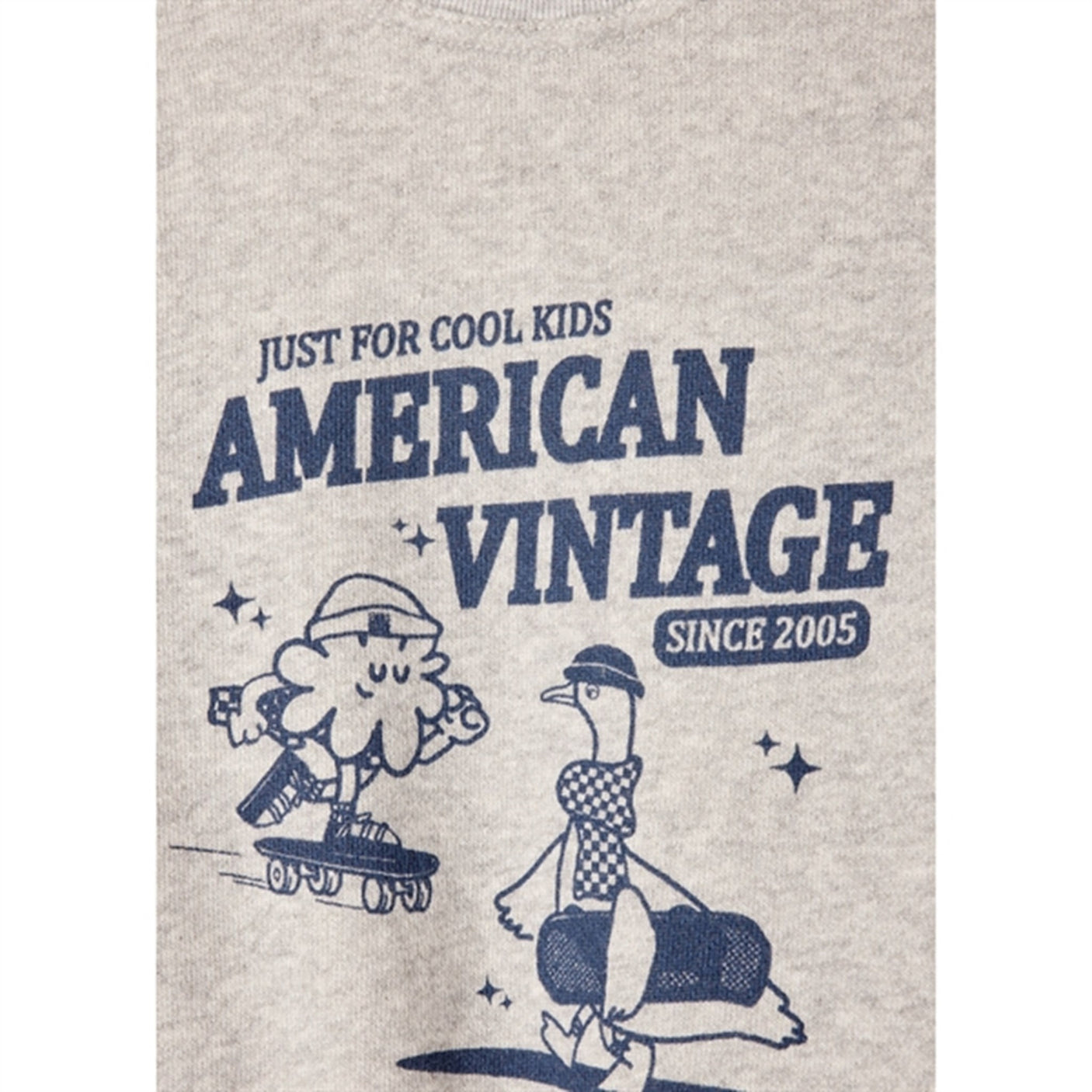 American Vintage Sweatshirt ML Col Rond Mildred Polaire Chine