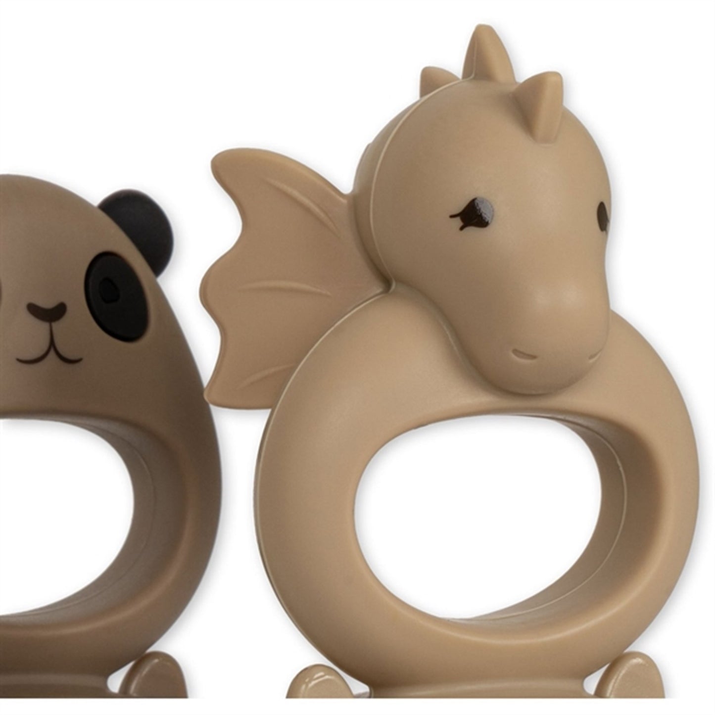 Konges Sløjd Fruit Feeder Dragon & Panda 2-Pack Warm Clay/Shitake