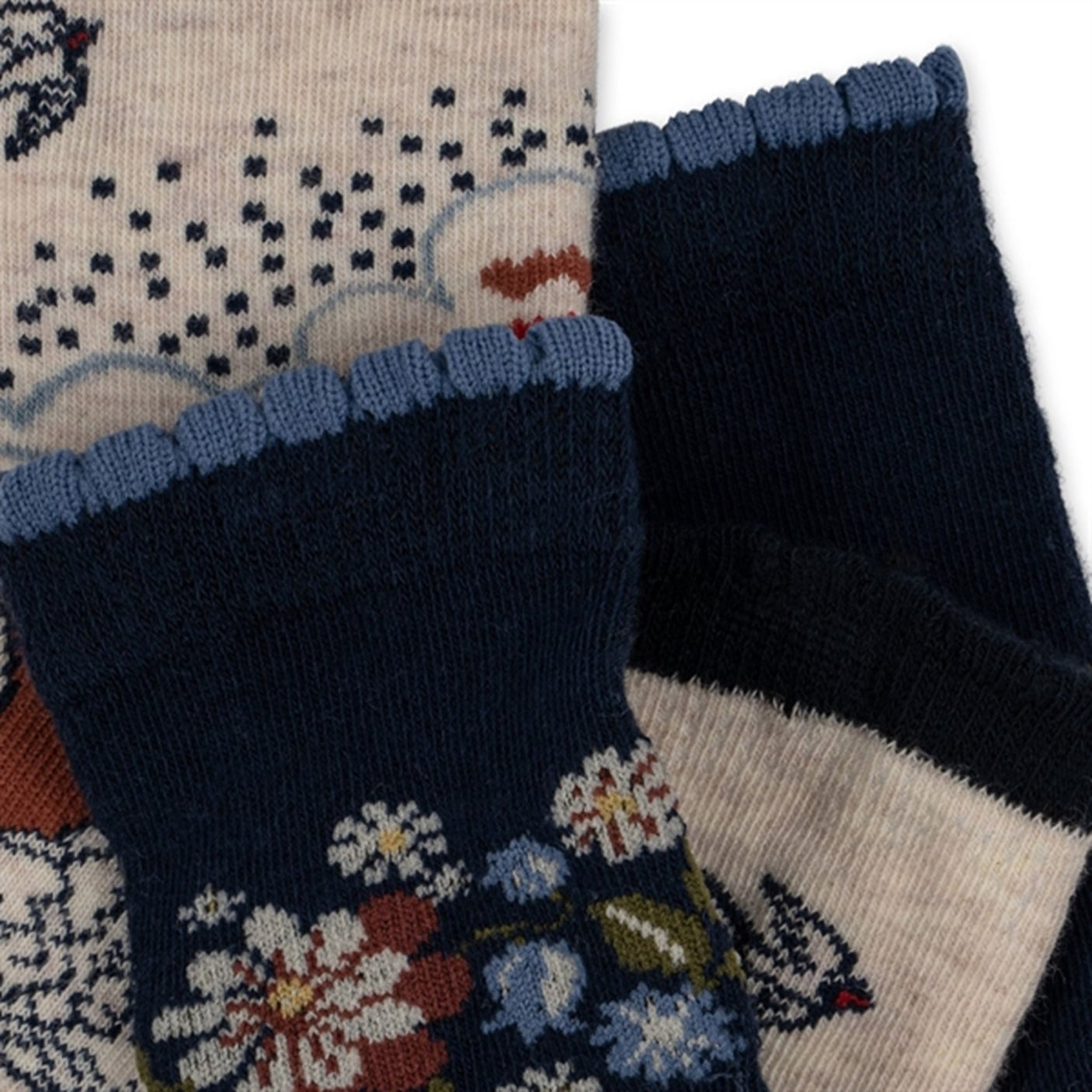 Konges Sløjd Jacquard Flowers Socks 2-Pack Flower