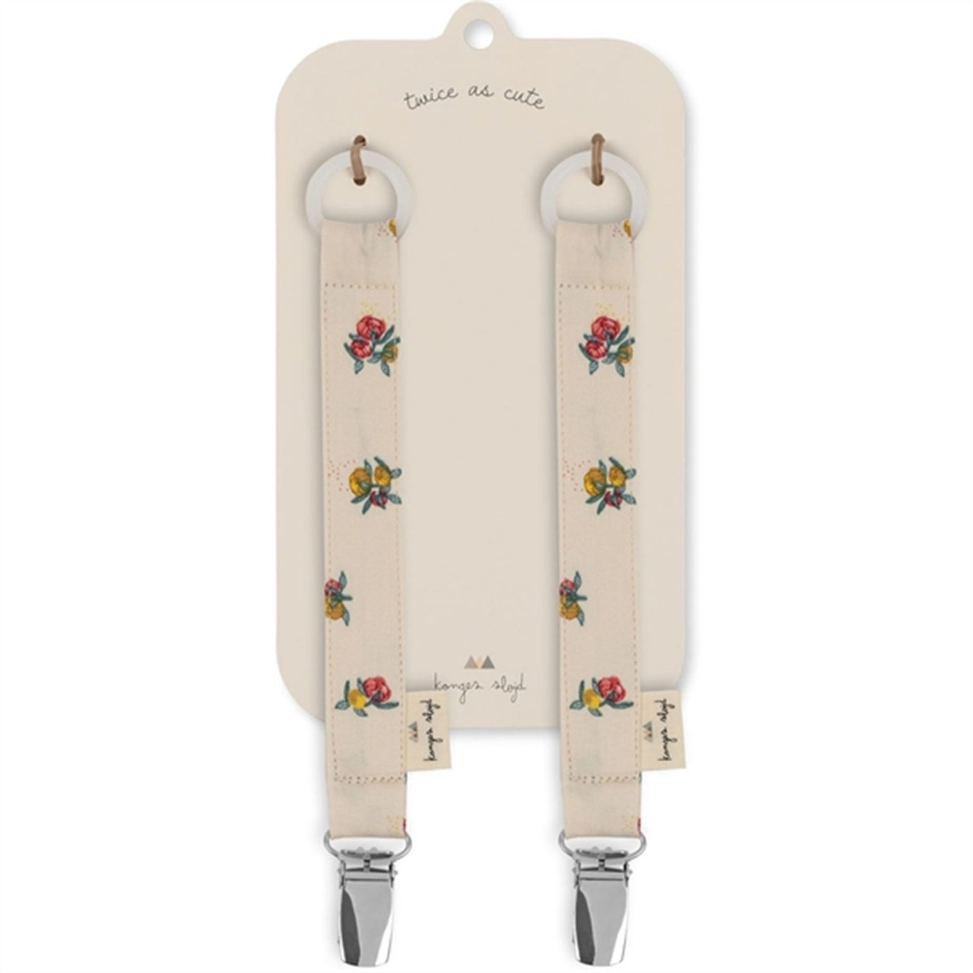 Konges Sløjd Pacifier Clips 2-Pack Peonia