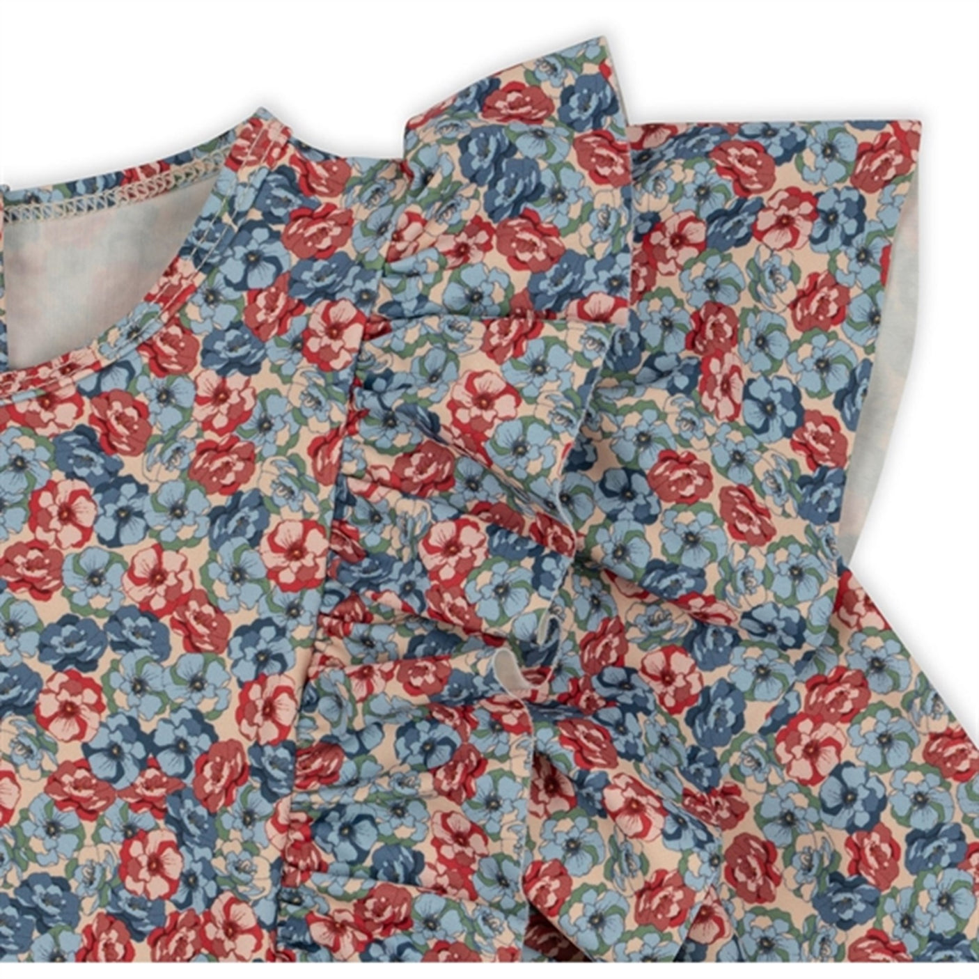 Konges Sløjd Manuca Frill UV Onesie Rosie Blue