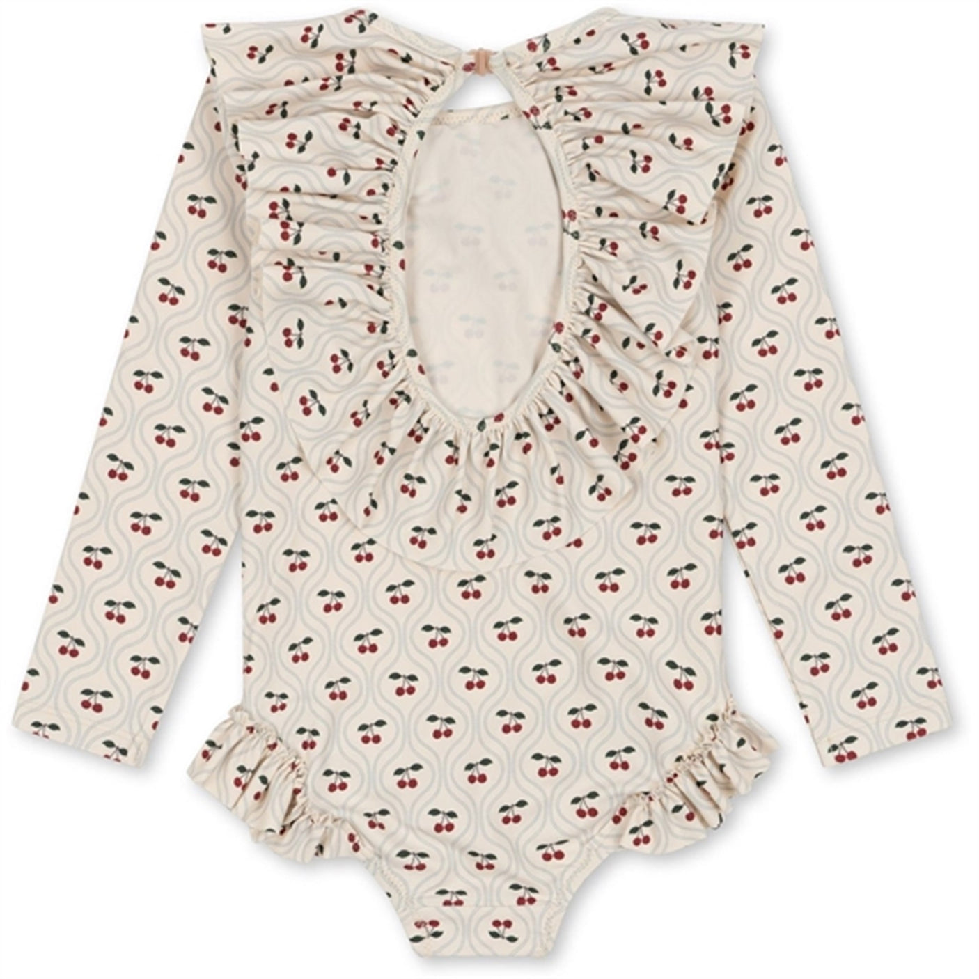 Konges Sløjd Manuca Ls Frill Swimsuit Cherry Motif