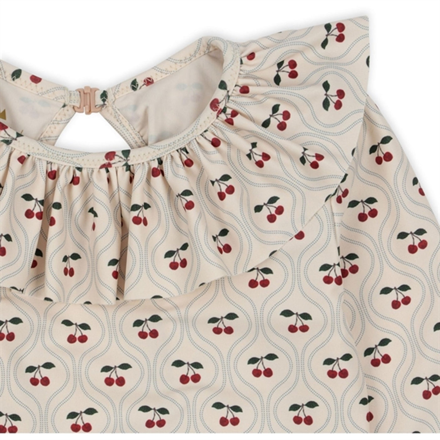 Konges Sløjd Manuca Ls Frill Swimsuit Cherry Motif