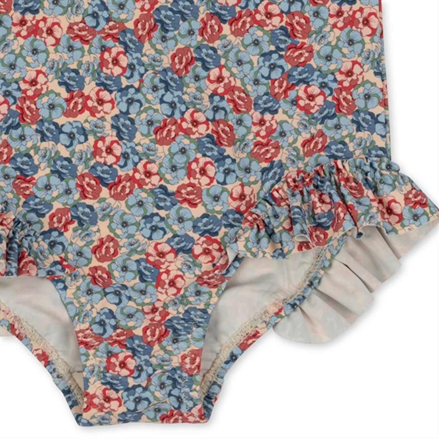 Konges Sløjd Manuca Ls Frill Swim Suit Rosie Blue