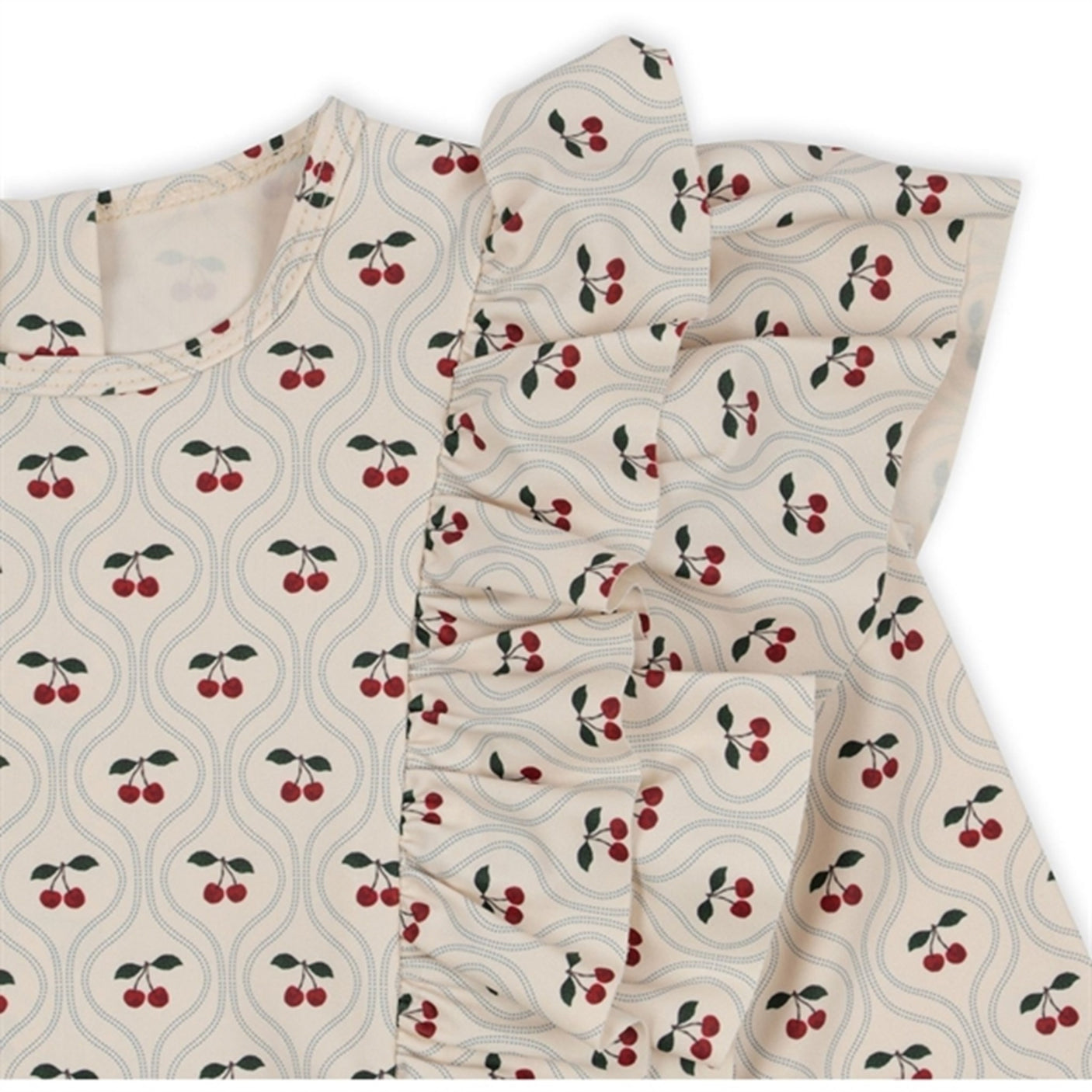 Konges Sløjd Manuca Frill Swim Blouse Cherry Motif