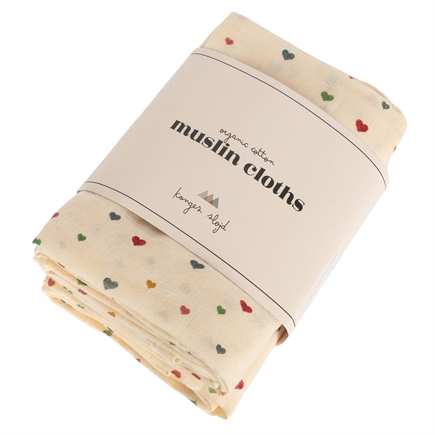Konges Sløjd Muslin Cloth 3-pack Multi Hearts