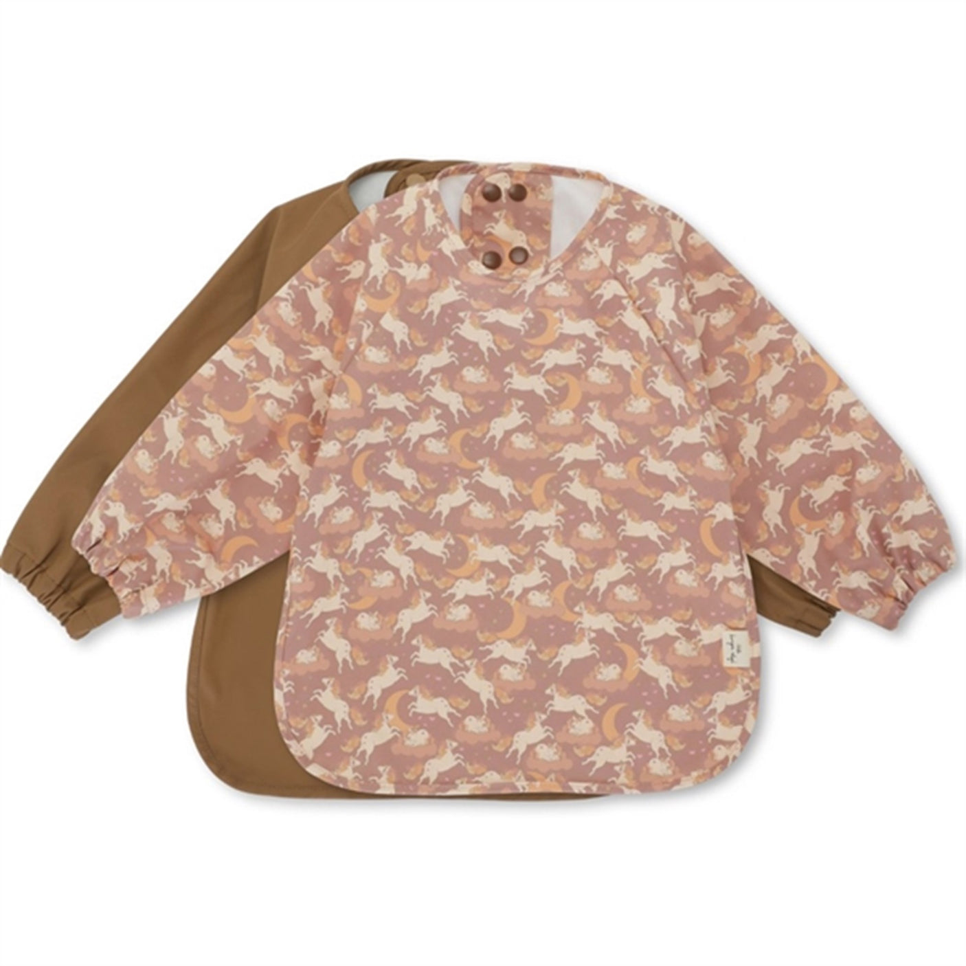 Konges Sløjd Bib w. Sleeves 2-pack Unicorn Blush/Toasted Coconut