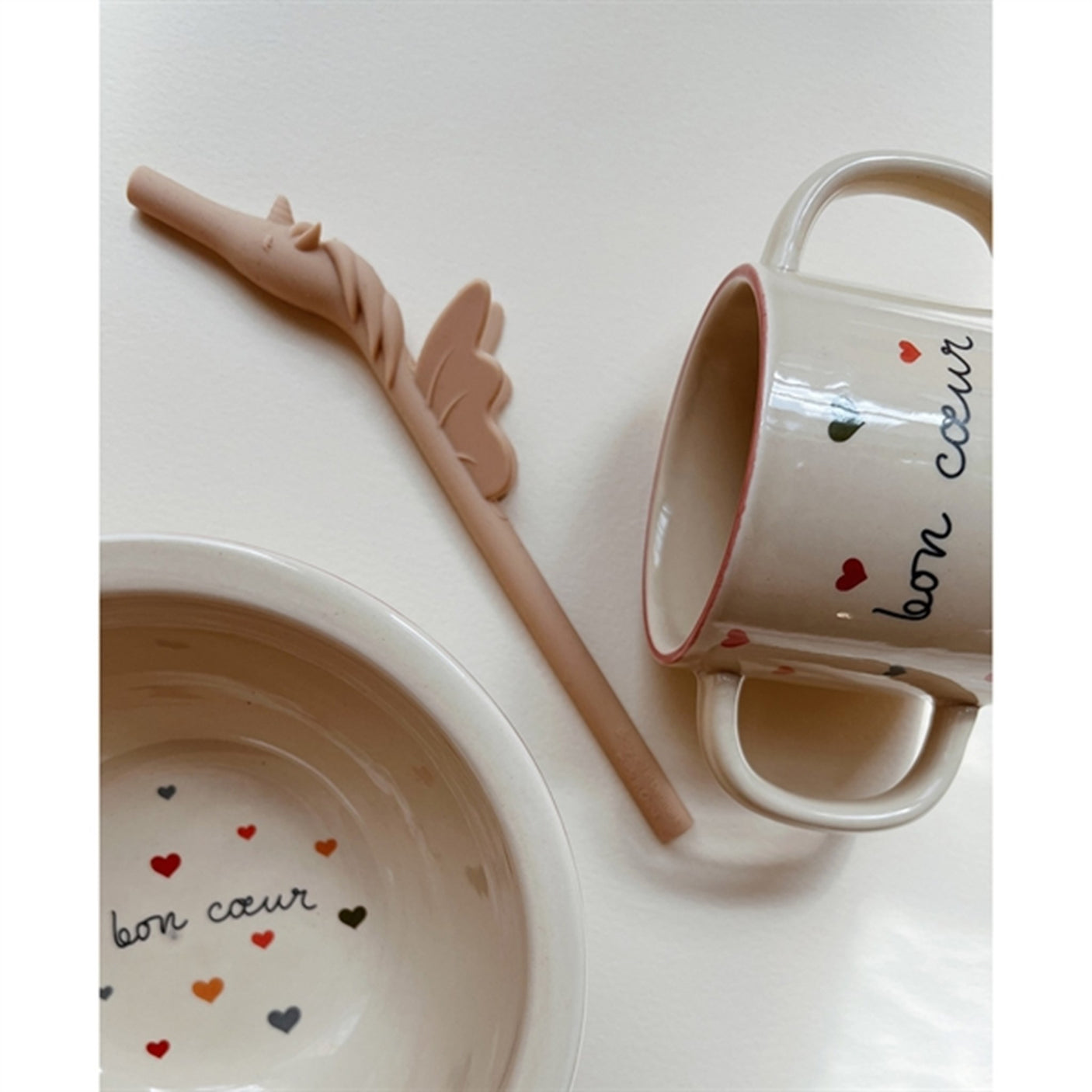 Konges Sløjd Straw Silicone Unicorn 4-pack Earth Mix