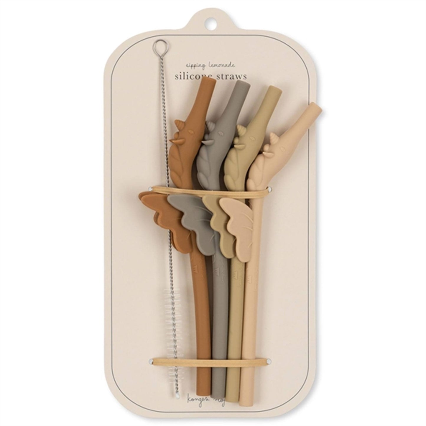 Konges Sløjd Straw Silicone Unicorn 4-pack Earth Mix