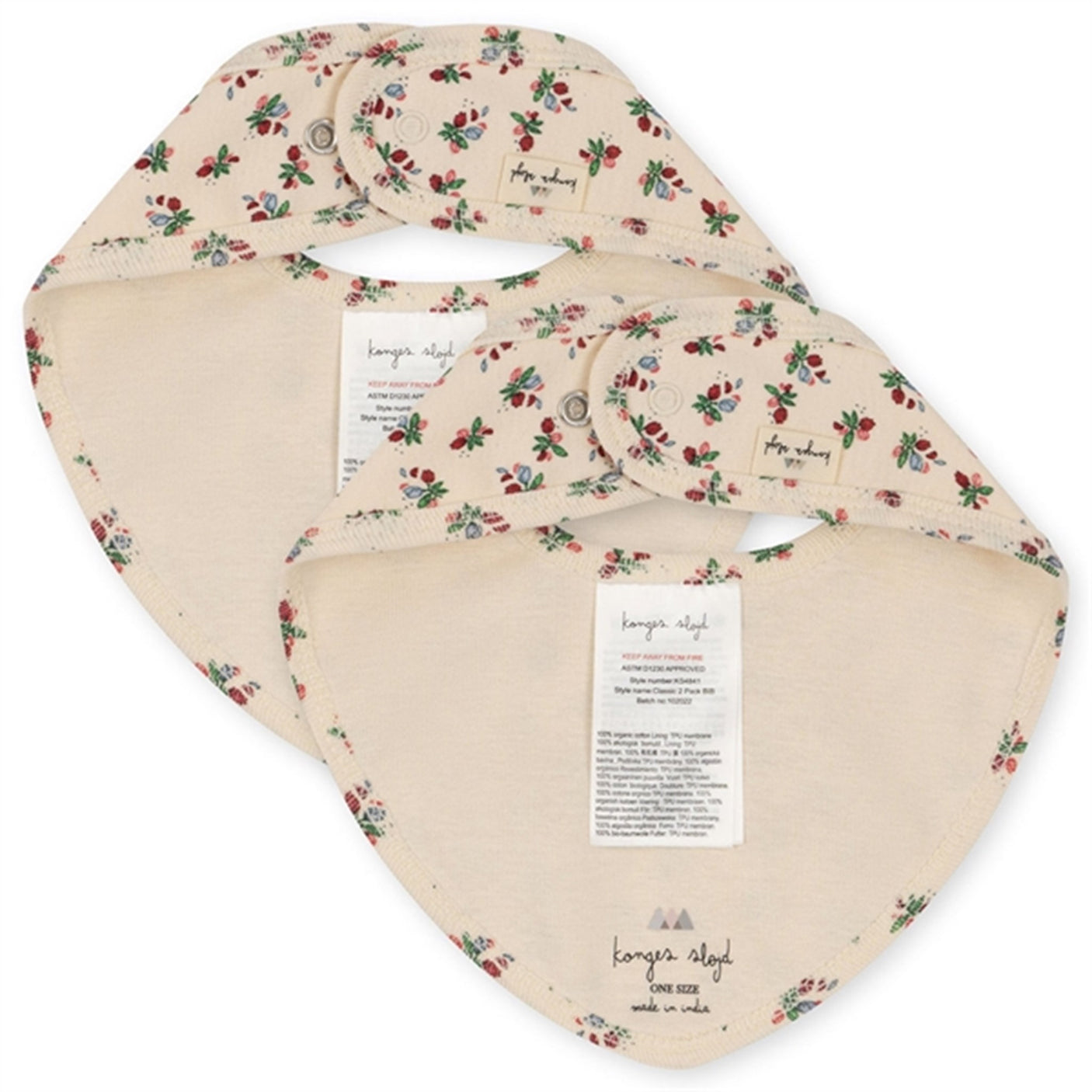 Konges Sløjd Classic Bib 2-pack Fleur Tricolore