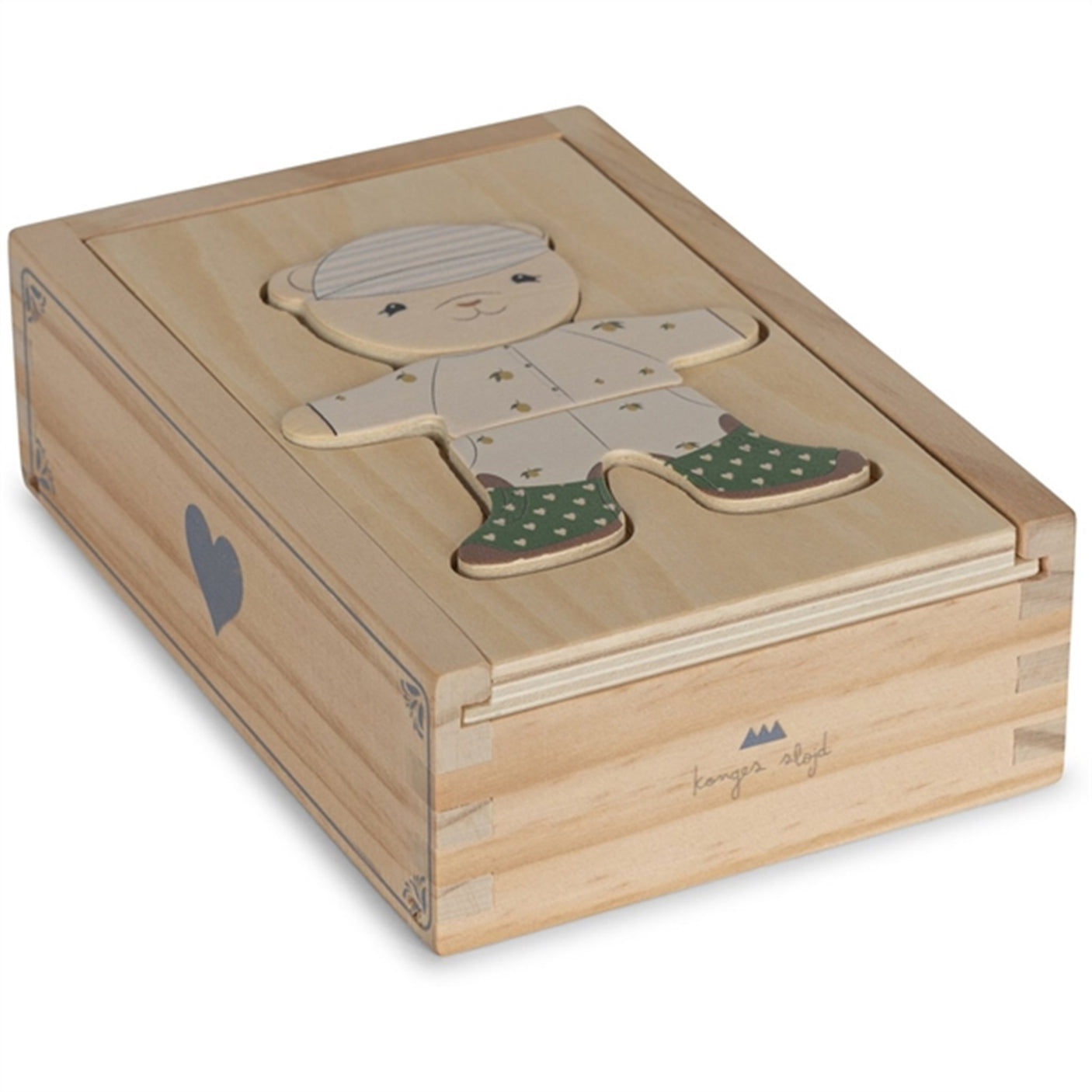 Konges Sløjd Wooden Teddy Dress-Up Puzzle Blue