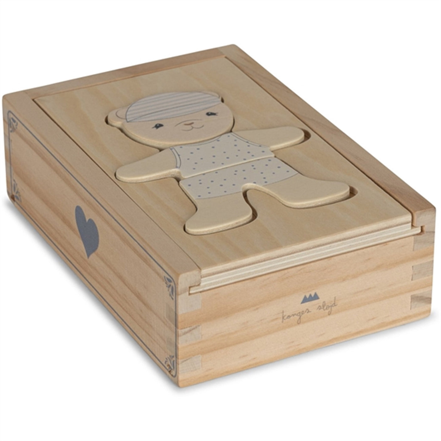 Konges Sløjd Wooden Teddy Dress-Up Puzzle Blue