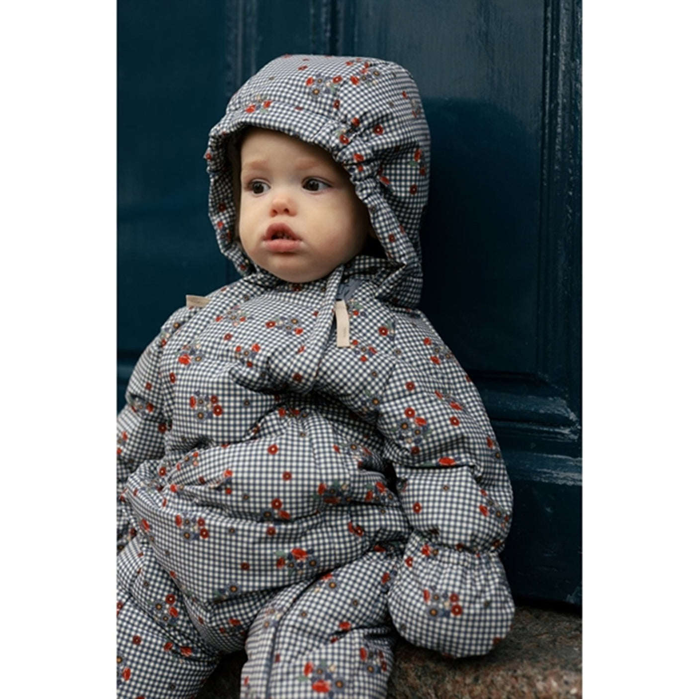 Konges Sløjd Blossom Check Baby Down Onesie