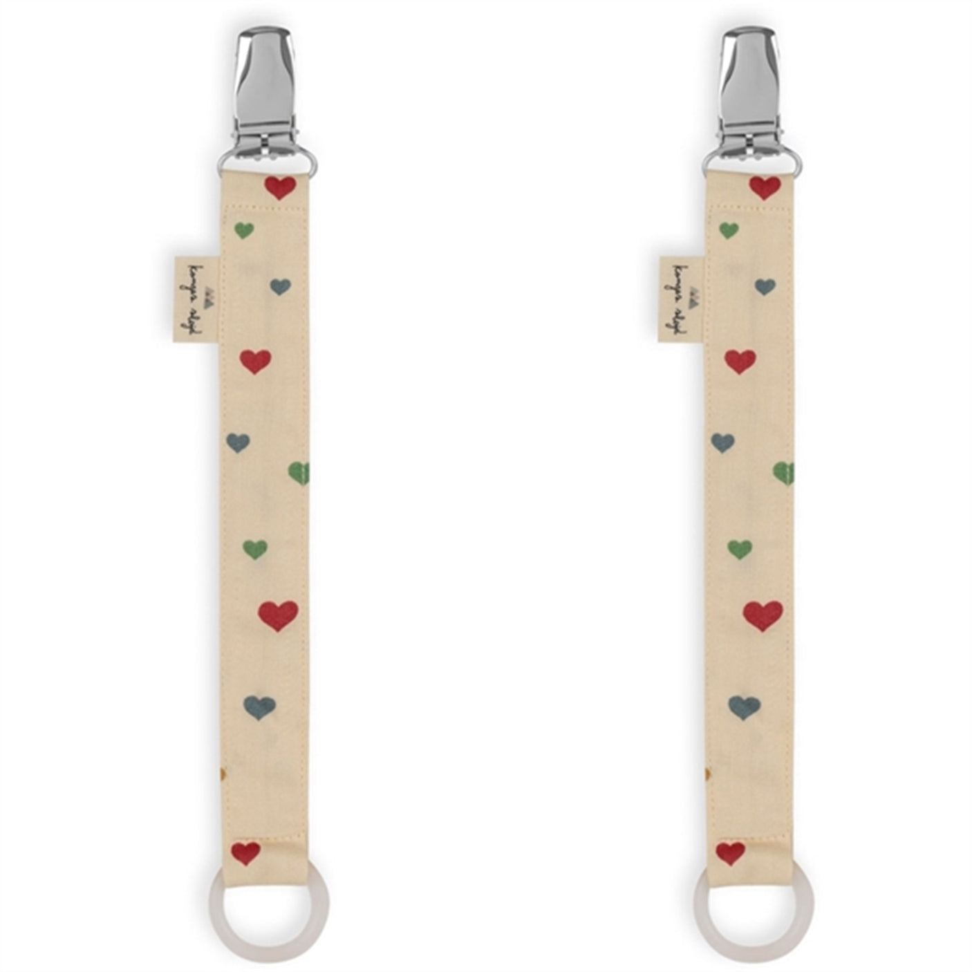 Konges Sløjd Pacifier Strap 2-pack Multi Hearts