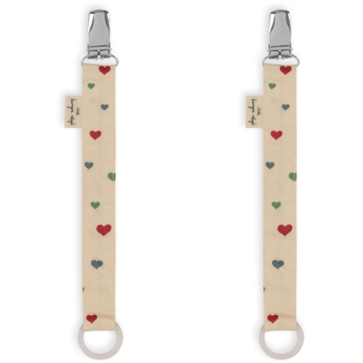 Konges Sløjd Pacifier Strap 2-pack Multi Hearts