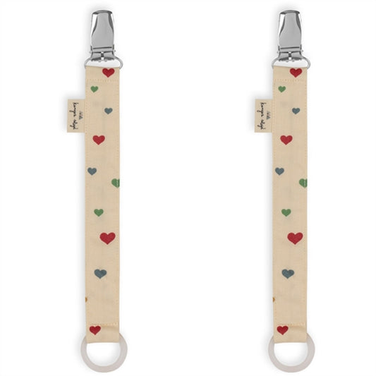 Konges Sløjd Pacifier Strap 2-pack Multi Hearts