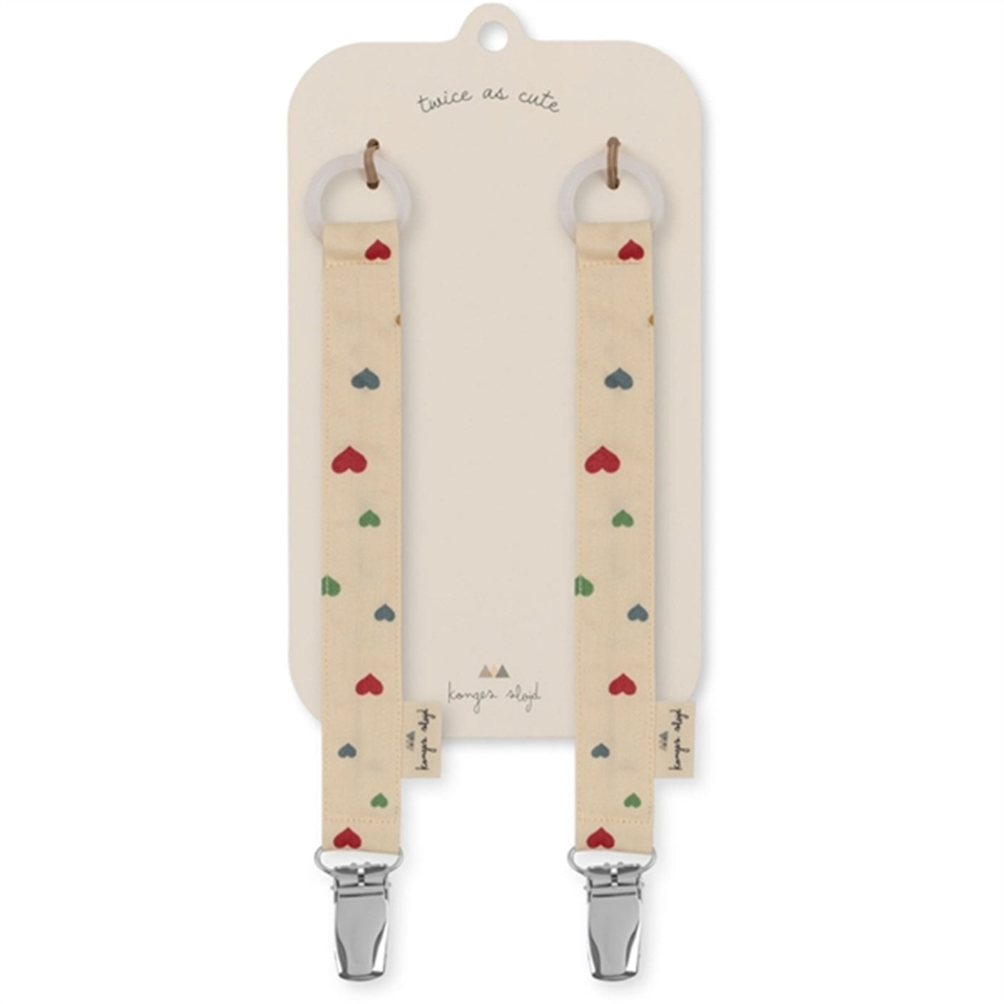 Konges Sløjd Pacifier Strap 2-pack Multi Hearts