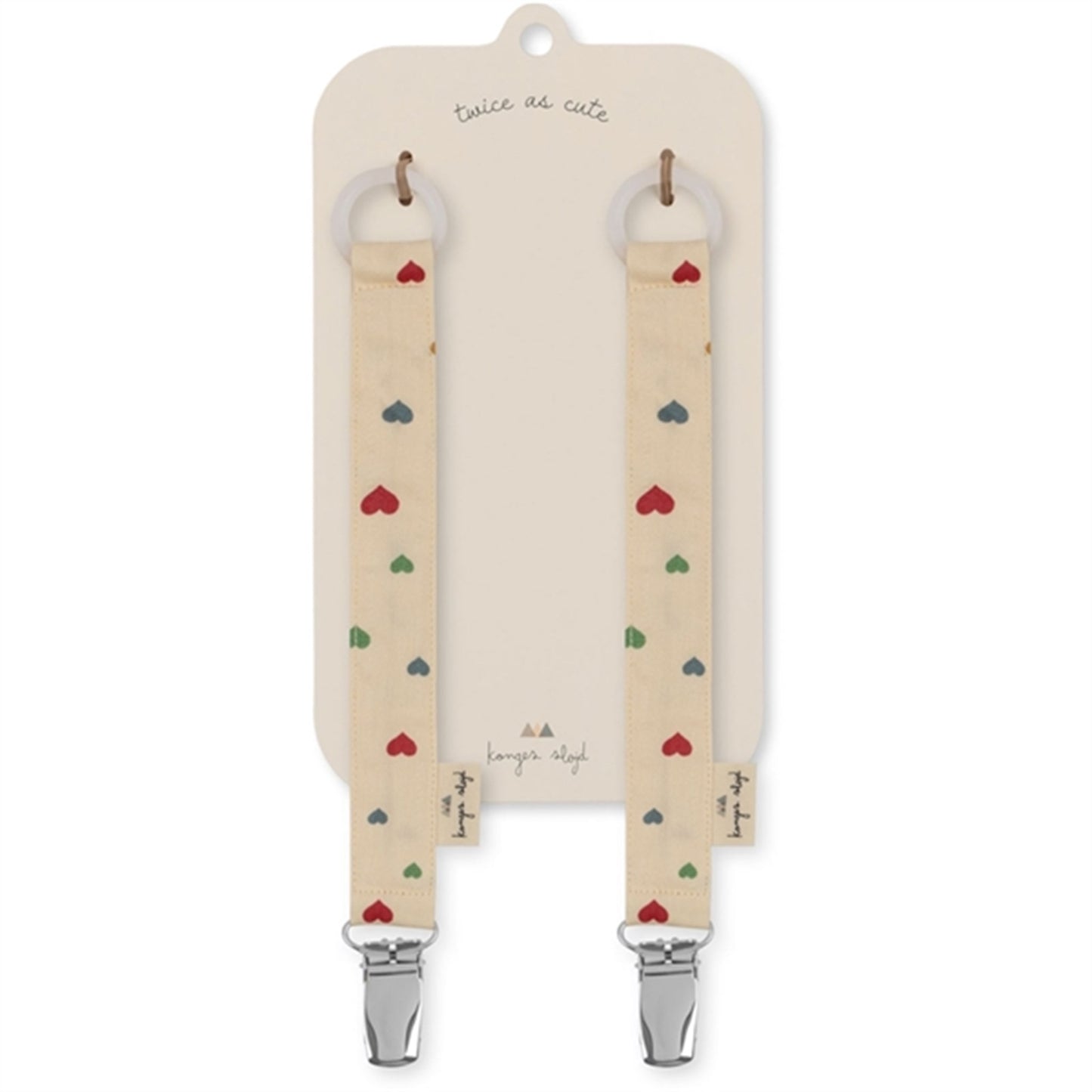 Konges Sløjd Pacifier Strap 2-pack Multi Hearts