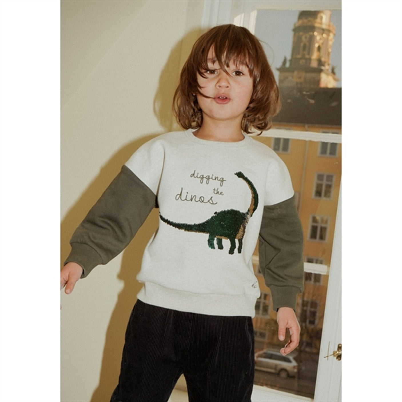 Konges Sløjd Off White Melange Lou Sequin Sweatshirt