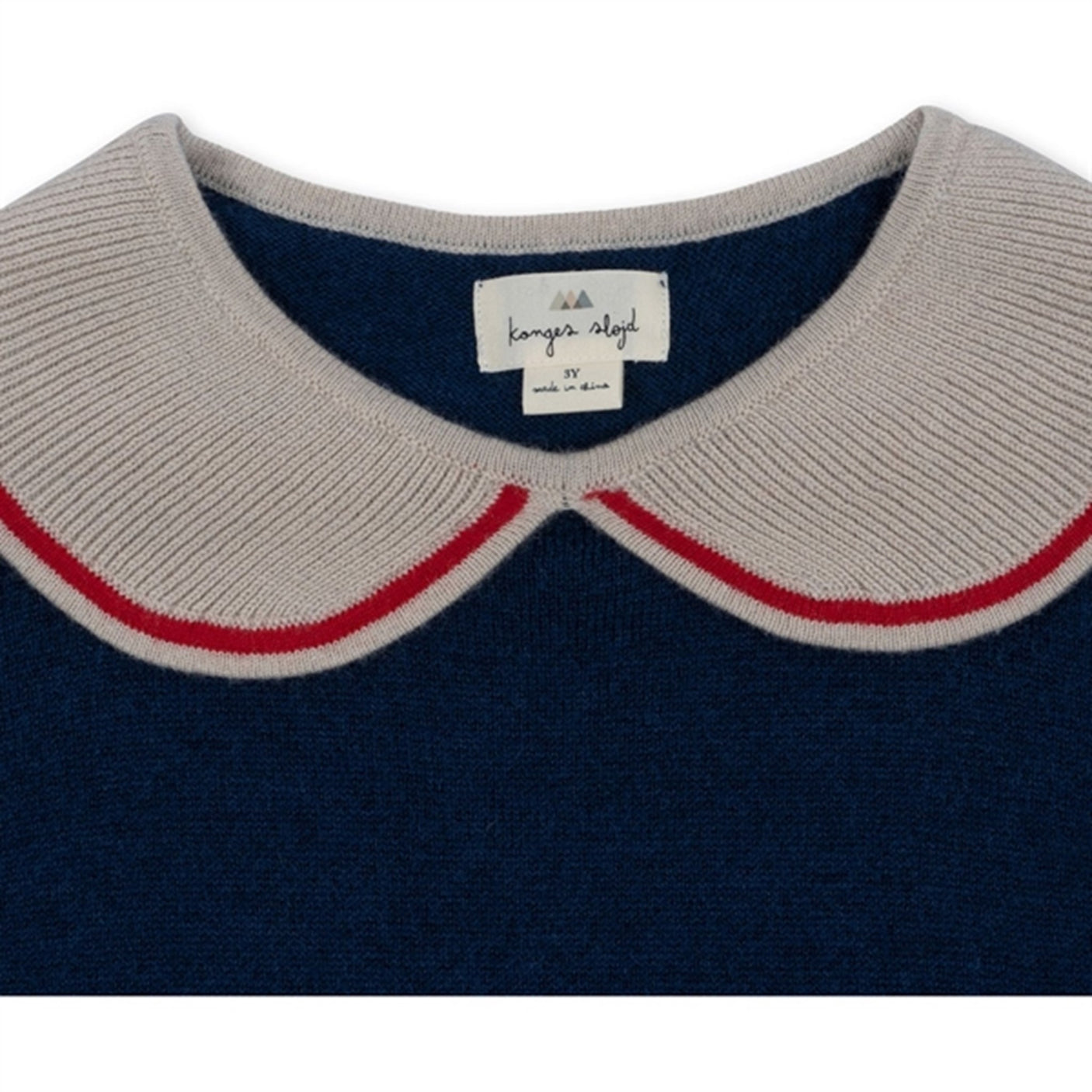 Konges Sløjd Navy Peony Maxime Knit Collar Blouse