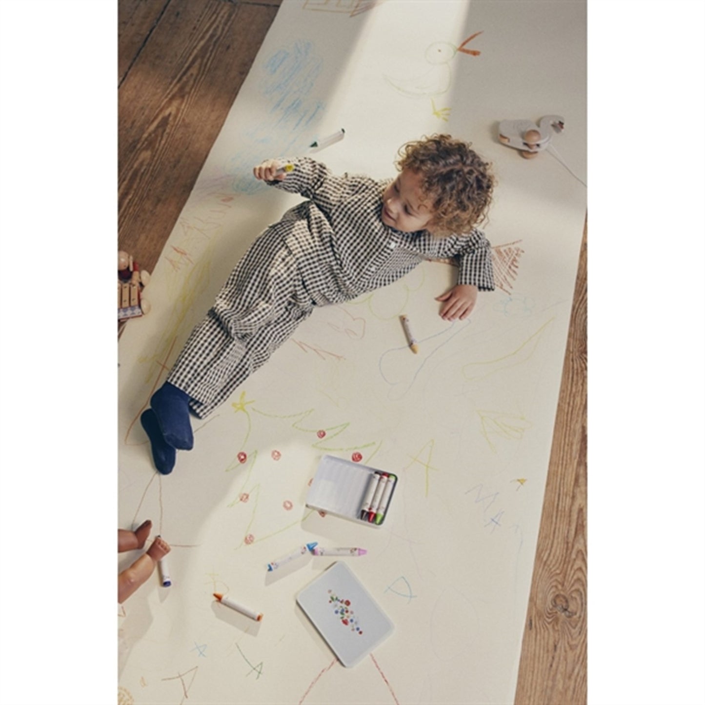 Konges Sløjd Jacquard Socks Panda 2-pak Covert Green/Blue