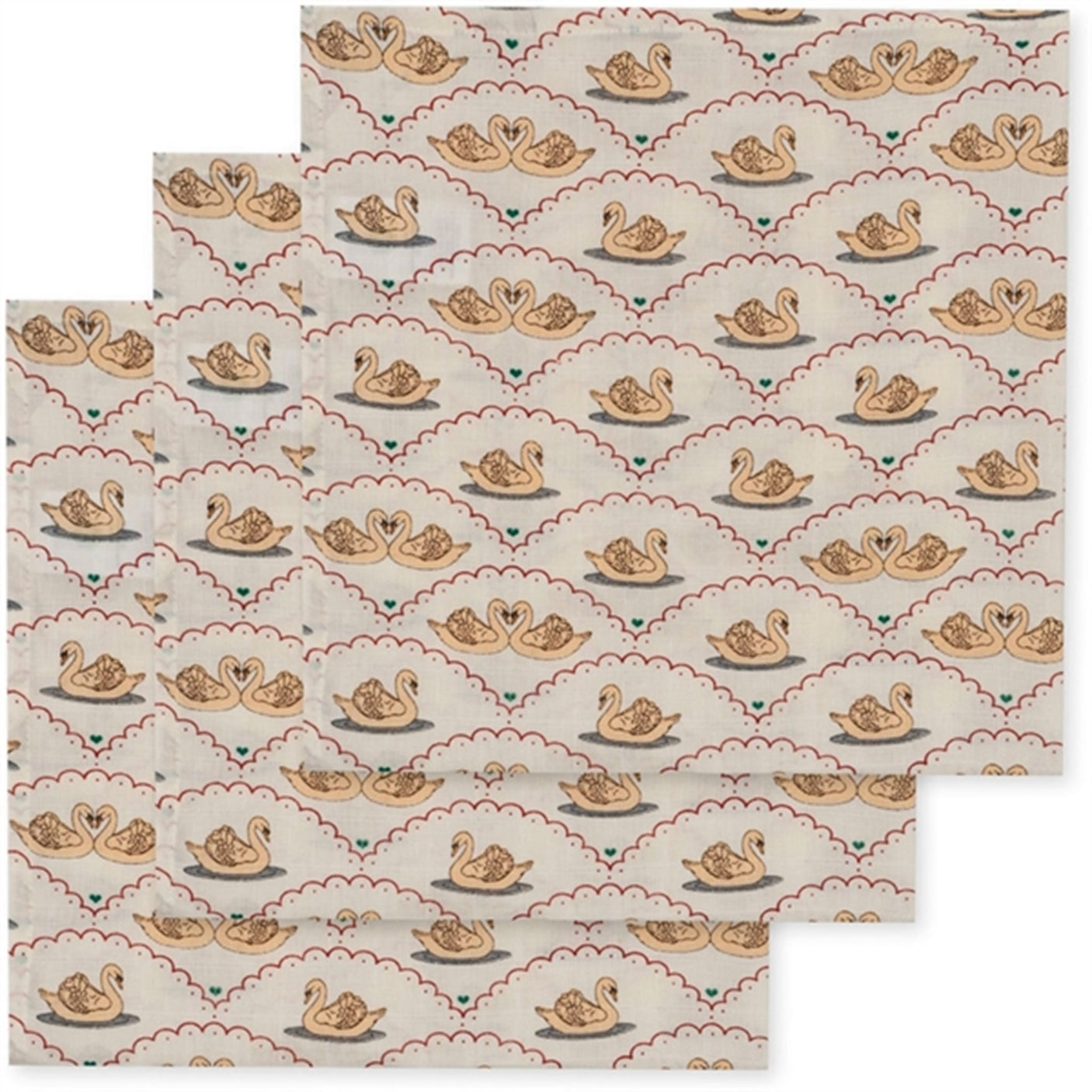 Konges Sløjd Muslin Cloth 3-Pack Swan