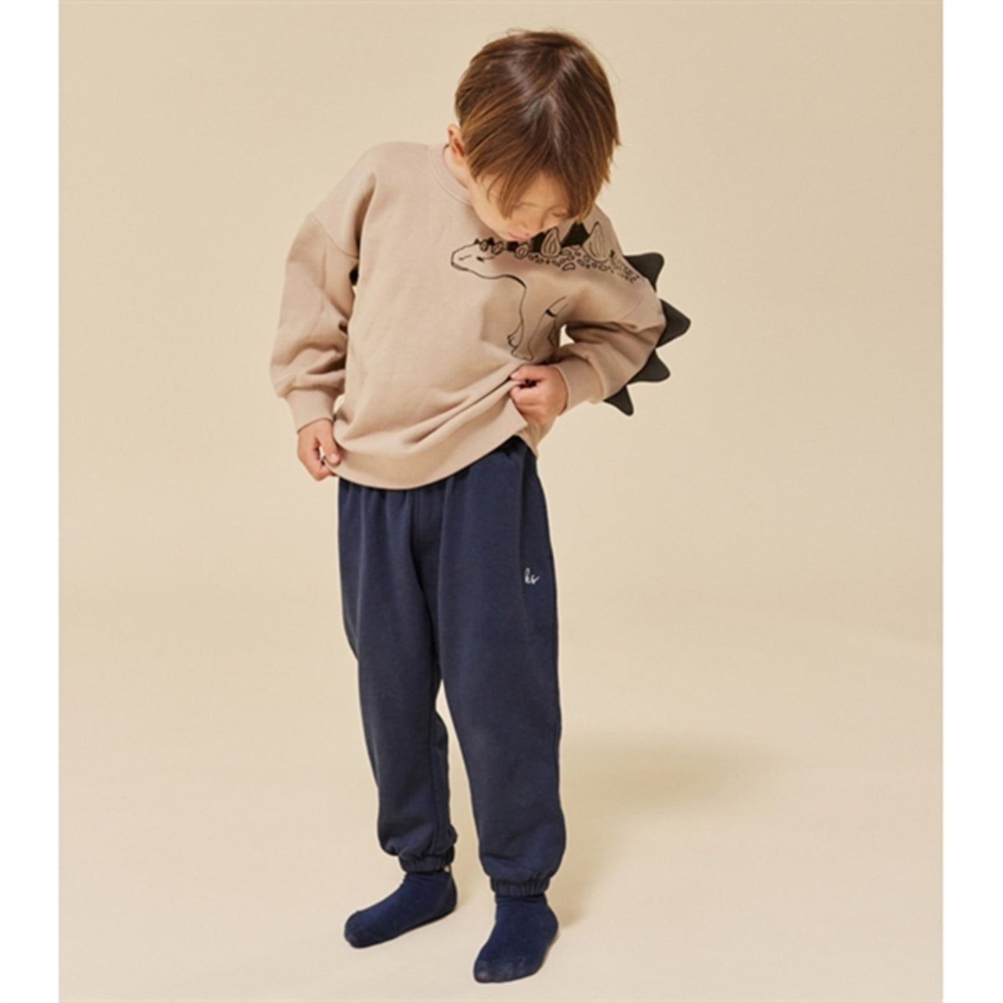 Konges Sløjd Oxford Tan Lou Animal Spike Dino Sweatshirt