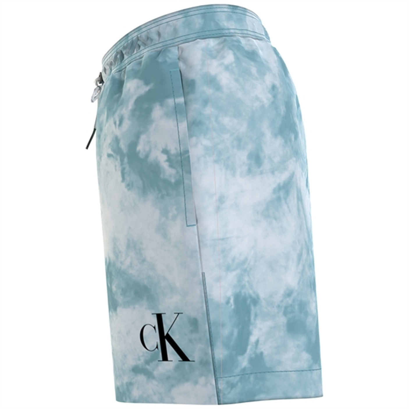 Calvin Klein Medium Drawstring Swim Trunks Ck Tie Dye Blue Aop