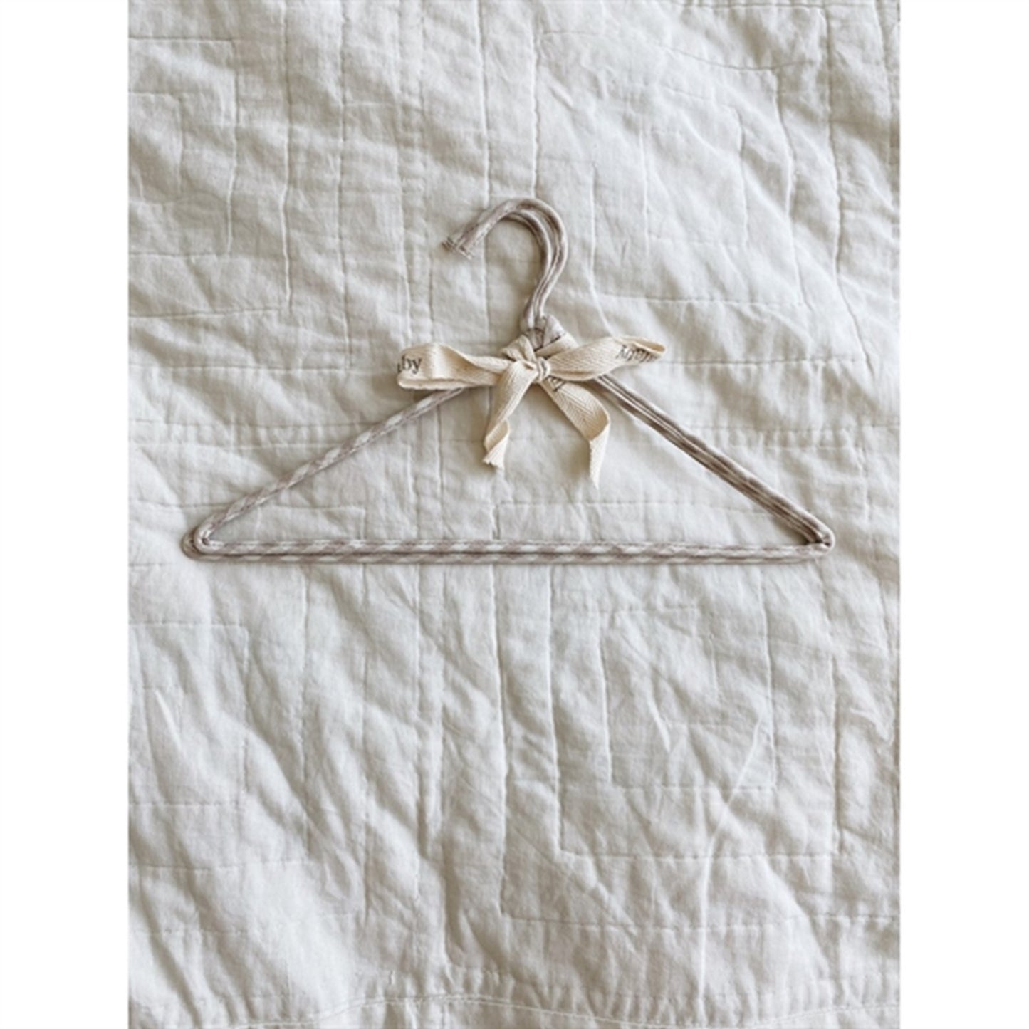 lalaby Beige Gingham Hangers 2-Pack