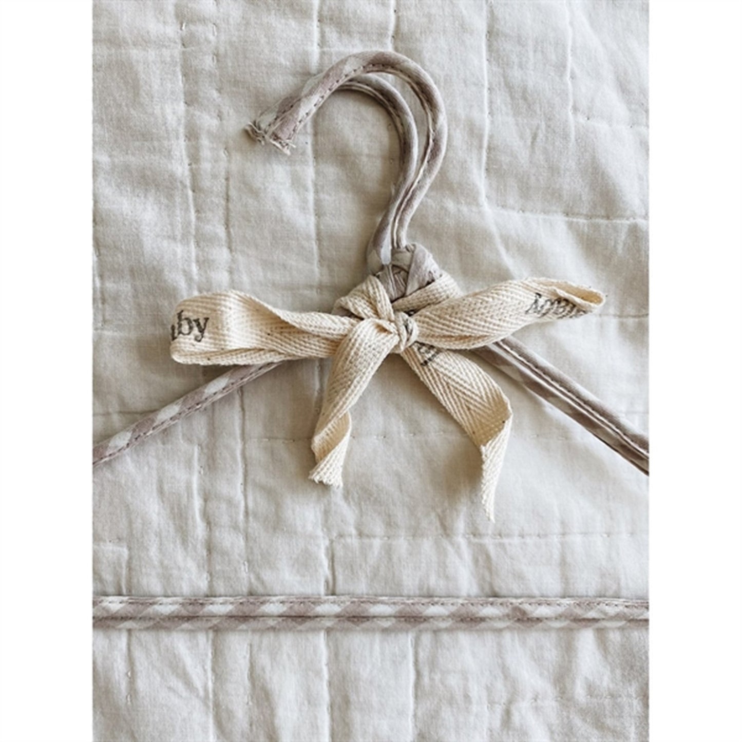 lalaby Beige Gingham Hangers 2-Pack