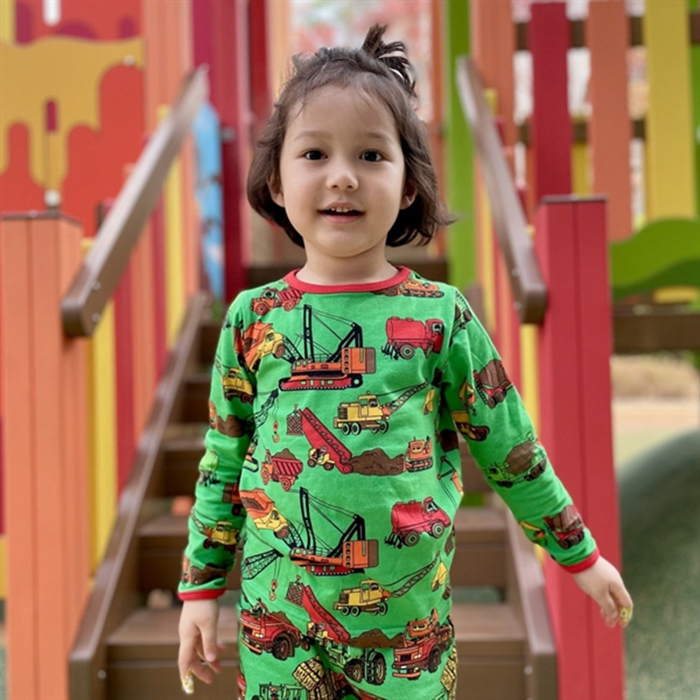 Småfolk Apple Green Maschines Blouse