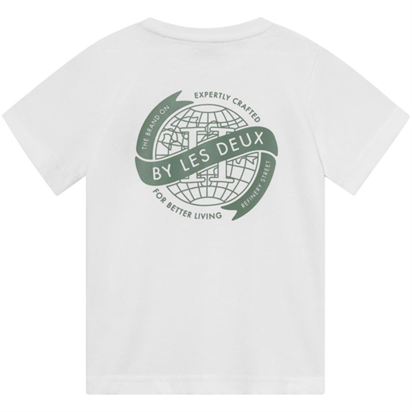 Les Deux Kids White/Dark Ivy Green Globe T-Shirt