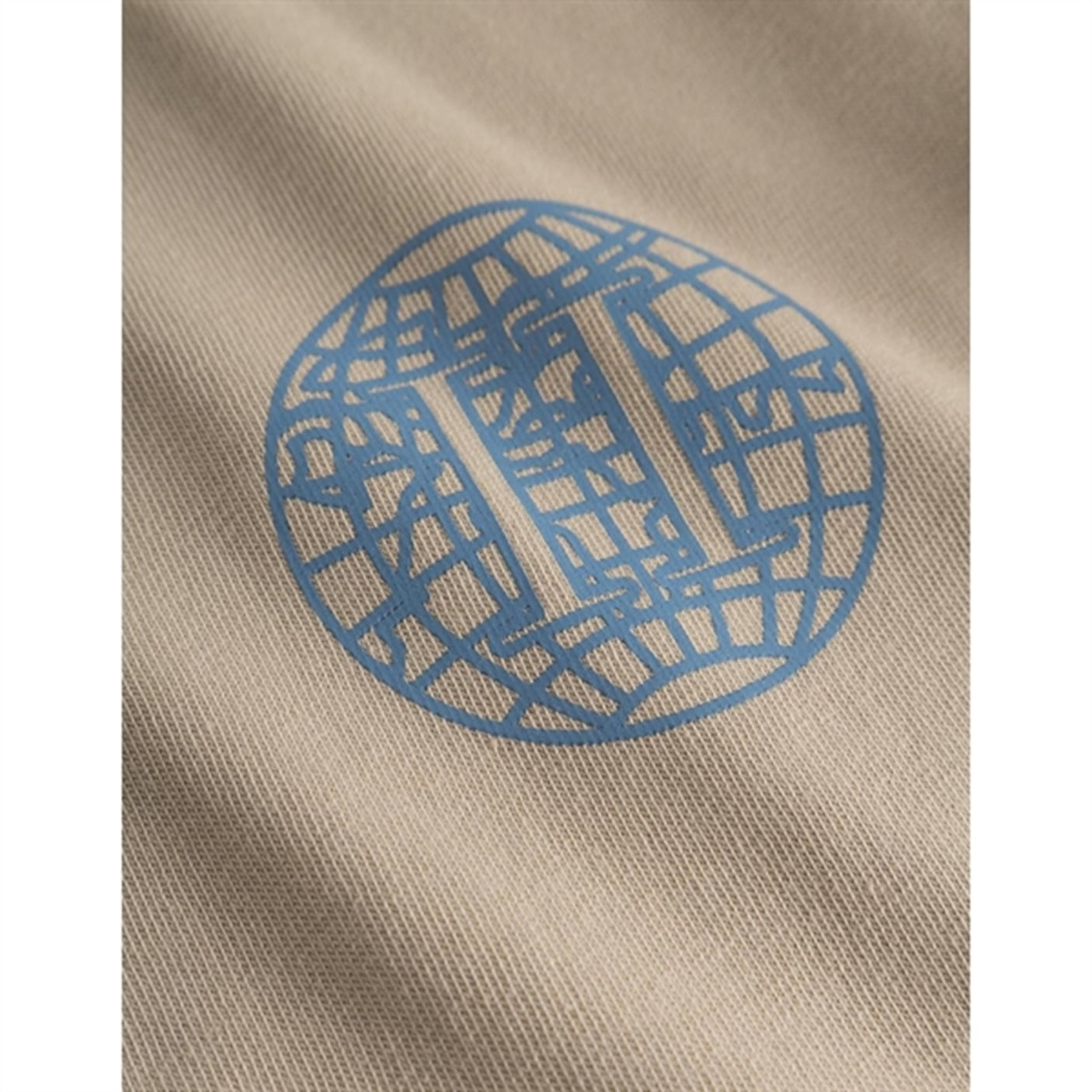 Les Deux Kids Light Desert Sand/Washed Denim Blue Globe T-Shirt