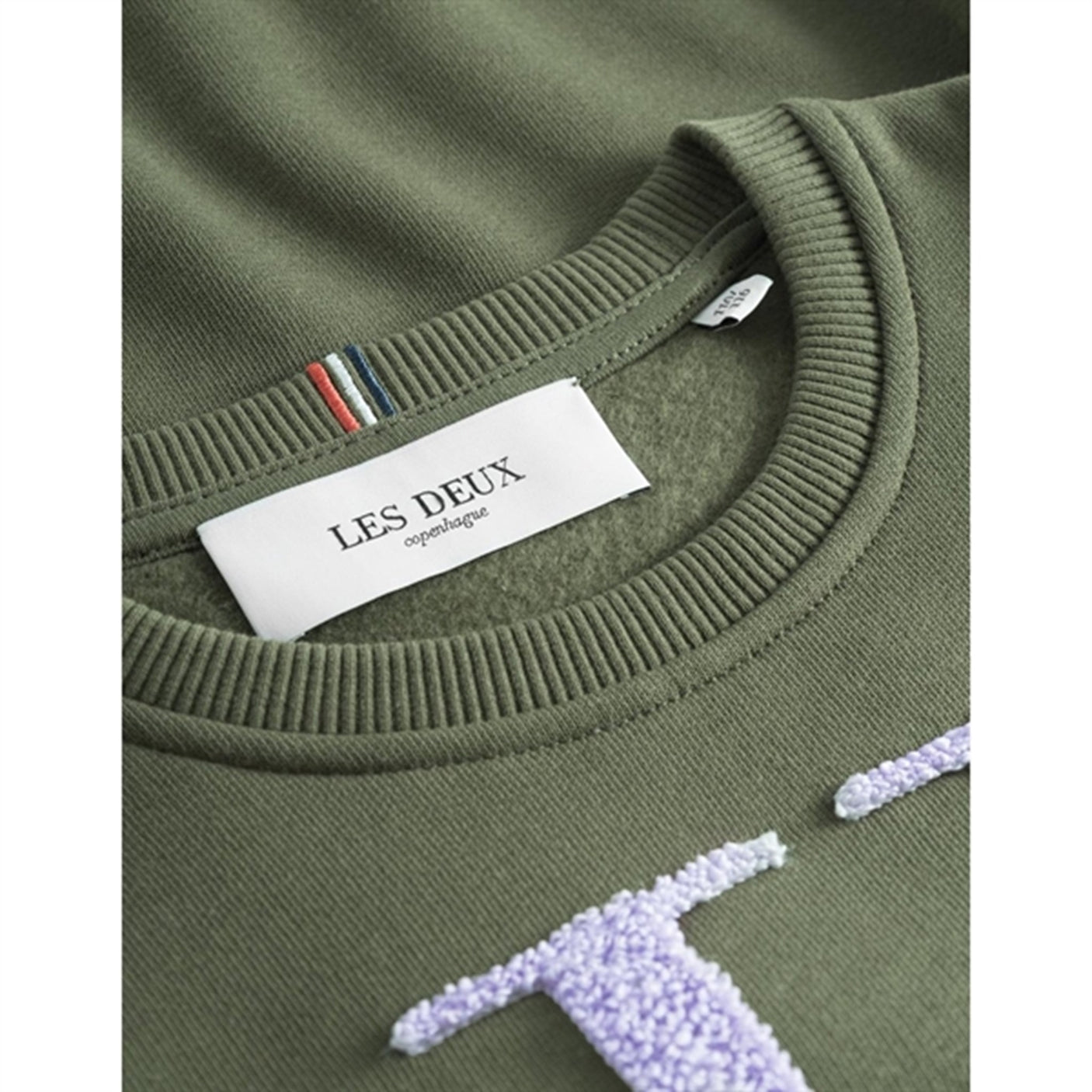 Les Deux Kids Olive Night/Light Orchid Encore Bouclé Sweatshirt