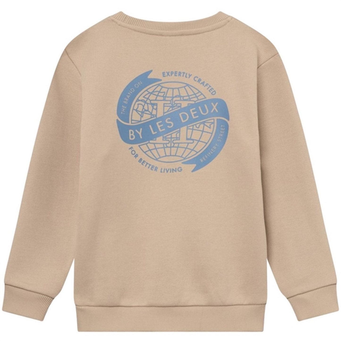 Les Deux Kids Light Desert Sand/Washed Denim Blue Globe Sweatshirt