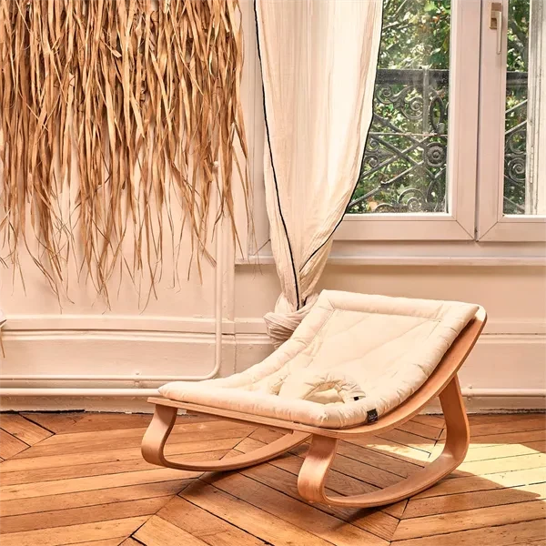 Charlie Crane Levo Baby Rocker Beech Organic White
