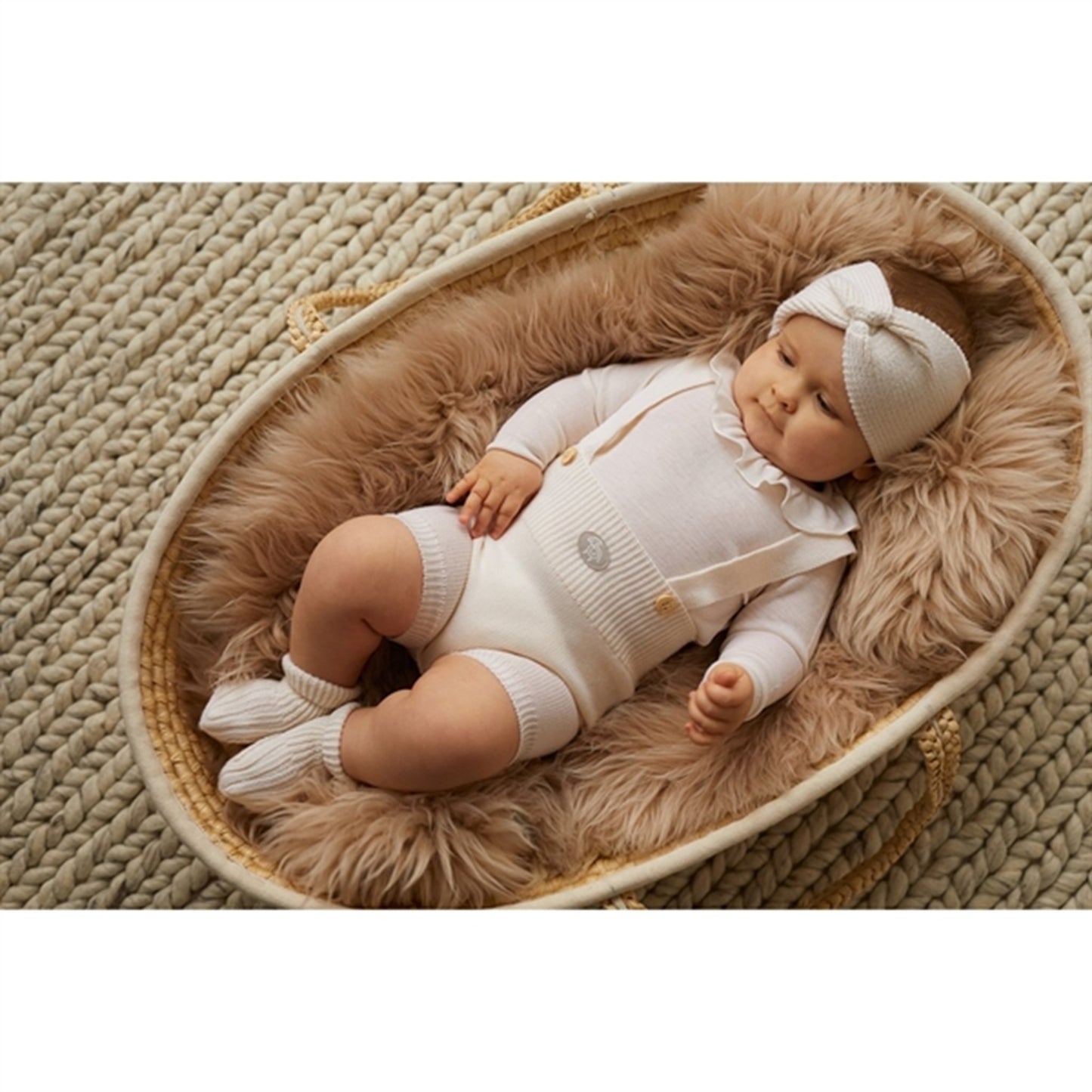 Lillelam Headband Baby Natur Creme