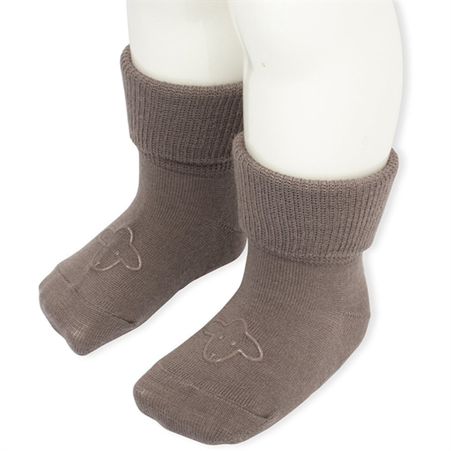 Lillelam Wool Socks Anti-Slip Brown