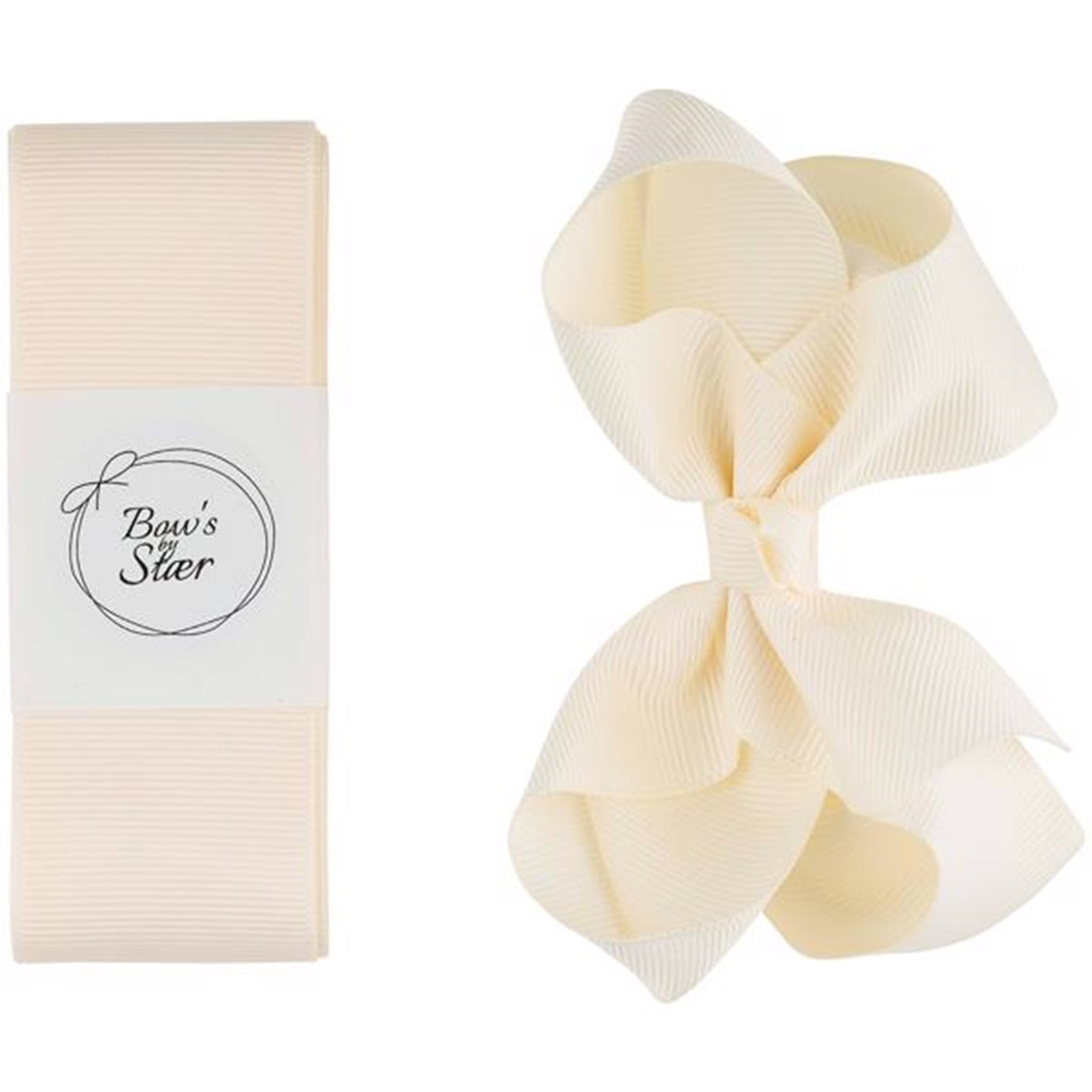 Bow's by Stær Christening Ribbon w. Bow Off White