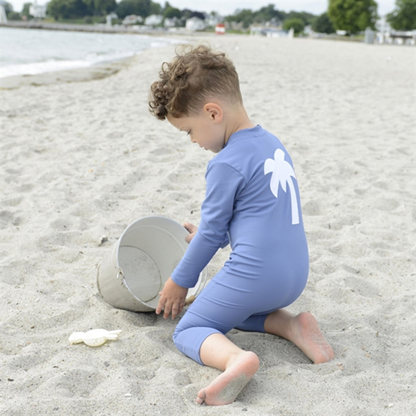 Petit Crabe Nordic Lou Palm Sunsuit with Zipper