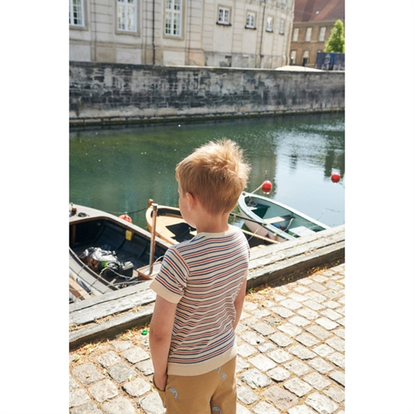 Copenhagen Colors Cream/Sky Blue/Red Comb. Knit T-shirt