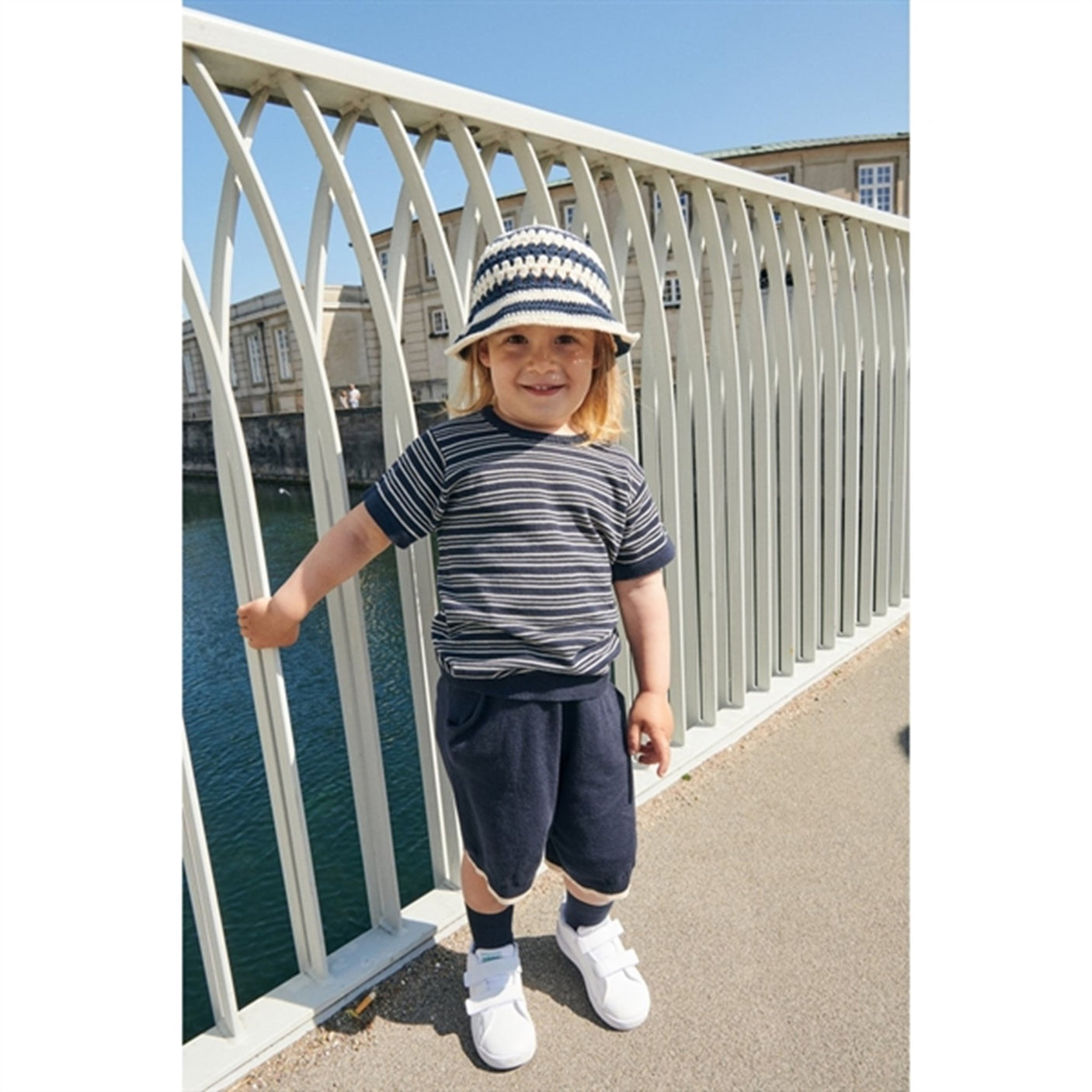 Copenhagen Colors Navy/Cream Comb. Knit T-shirt