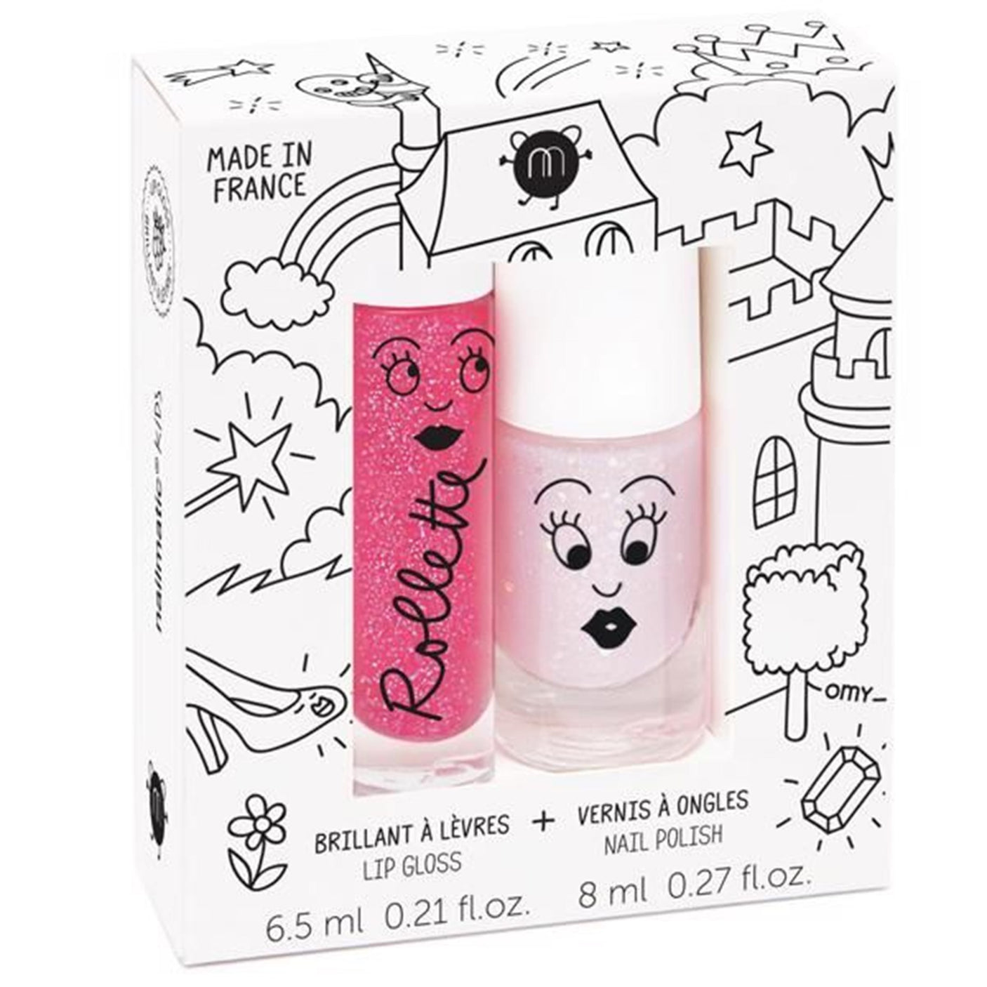 Nailmatic Nail Polish Water-based and Lipgloss Duopack Fairytales (polly, raspberry)